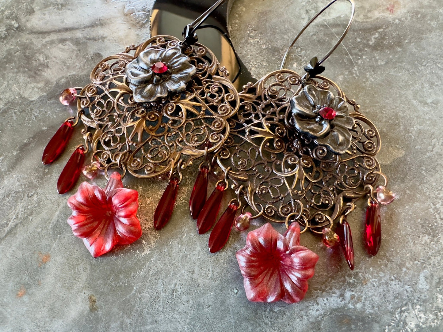 Scarlet Lace - Earrings Kit - Vintaj Idaho Design - 7/30/2025 - Vintaj Live Shop ID