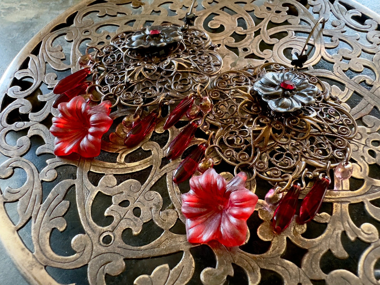 Scarlet Lace - Earrings Kit - Vintaj Idaho Design - 7/30/2025 - Vintaj Live Shop ID