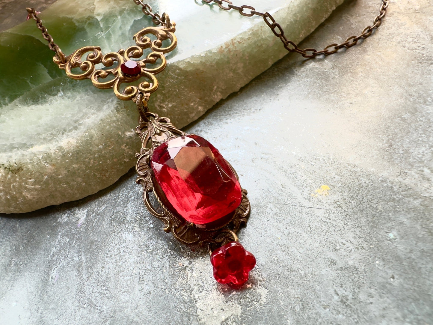 Scarlet Romance - Vintage Focal Necklace Kit - Vintaj Idaho Design - 10/1/2025 - Vintaj Live Shop ID