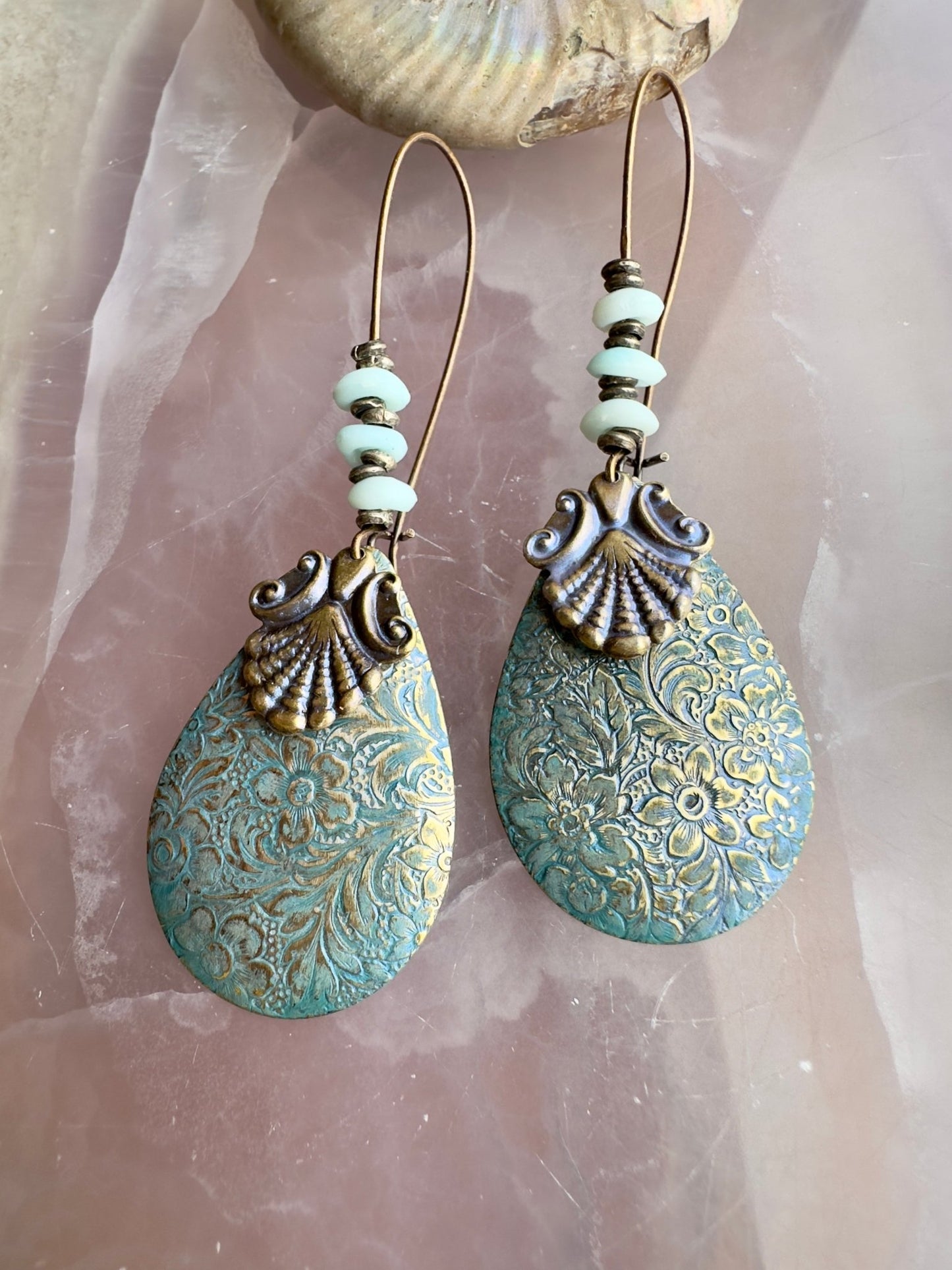 Shell Motif in Blue - Earrings Kit - Vintaj Idaho Design - 7/23/2025 - Vintaj Live Shop ID