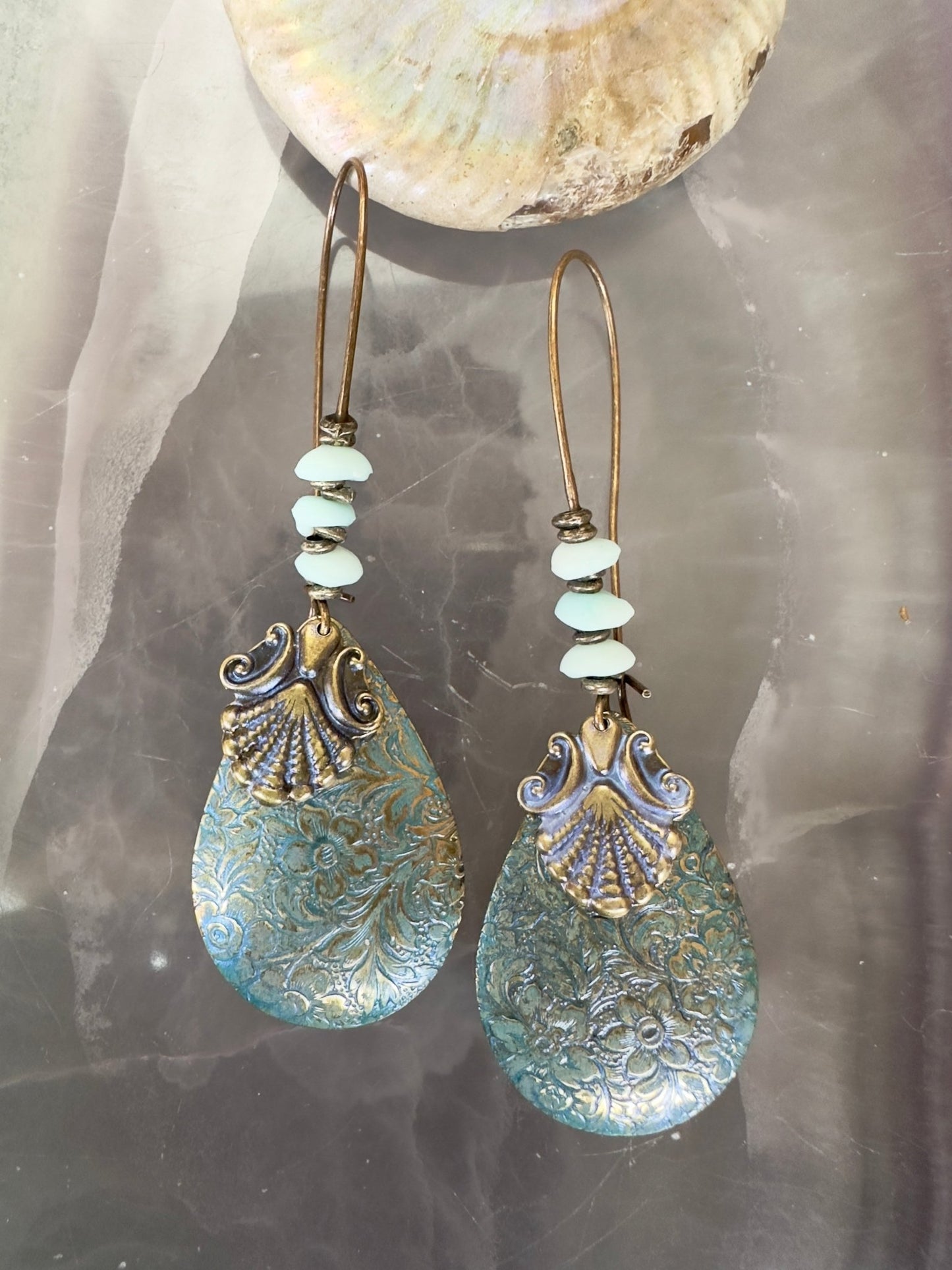 Shell Motif in Blue - Earrings Kit - Vintaj Idaho Design - 7/23/2025 - Vintaj Live Shop ID