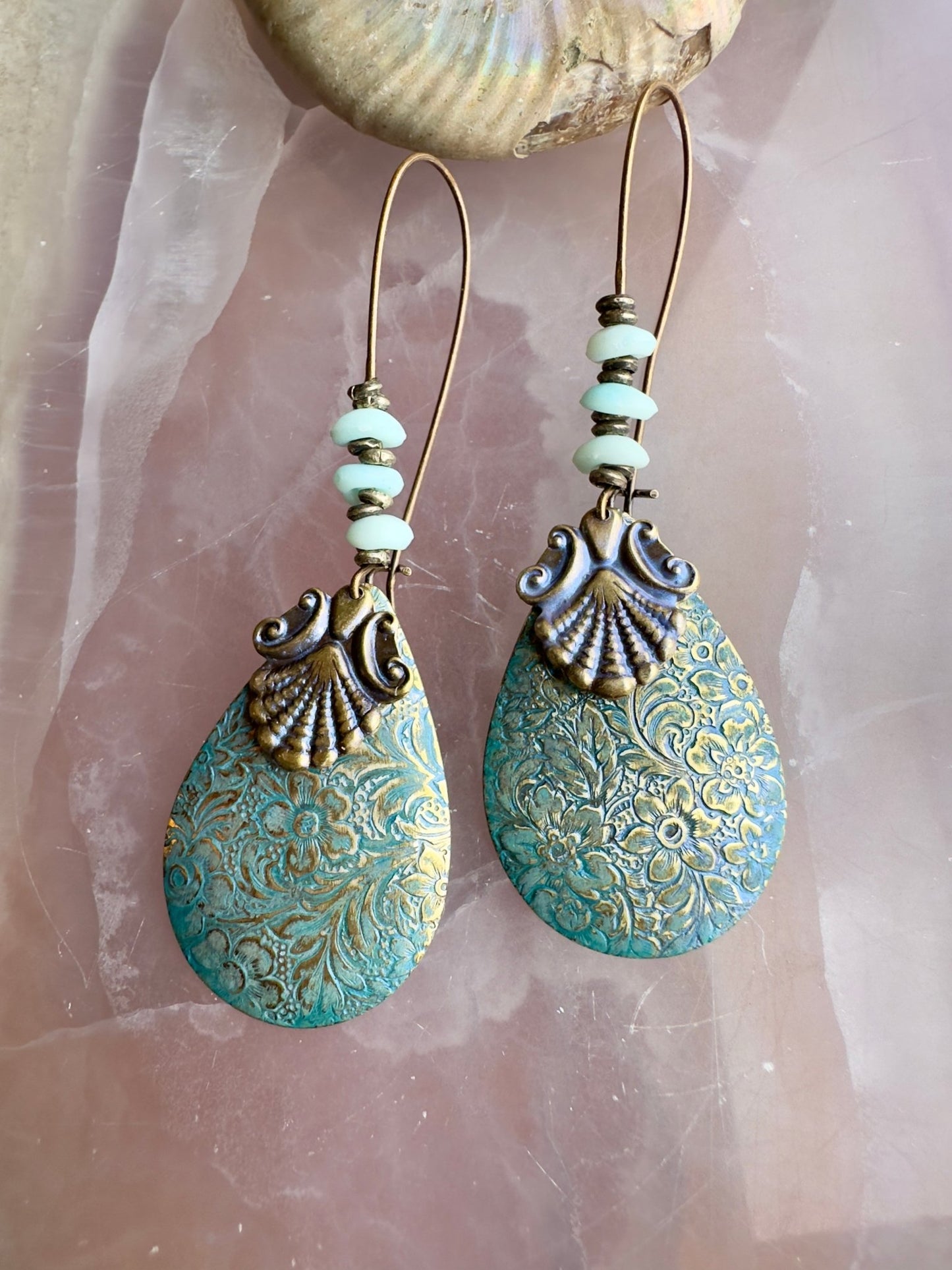 Shell Motif in Blue - Earrings Kit - Vintaj Idaho Design - 7/23/2025 - Vintaj Live Shop ID