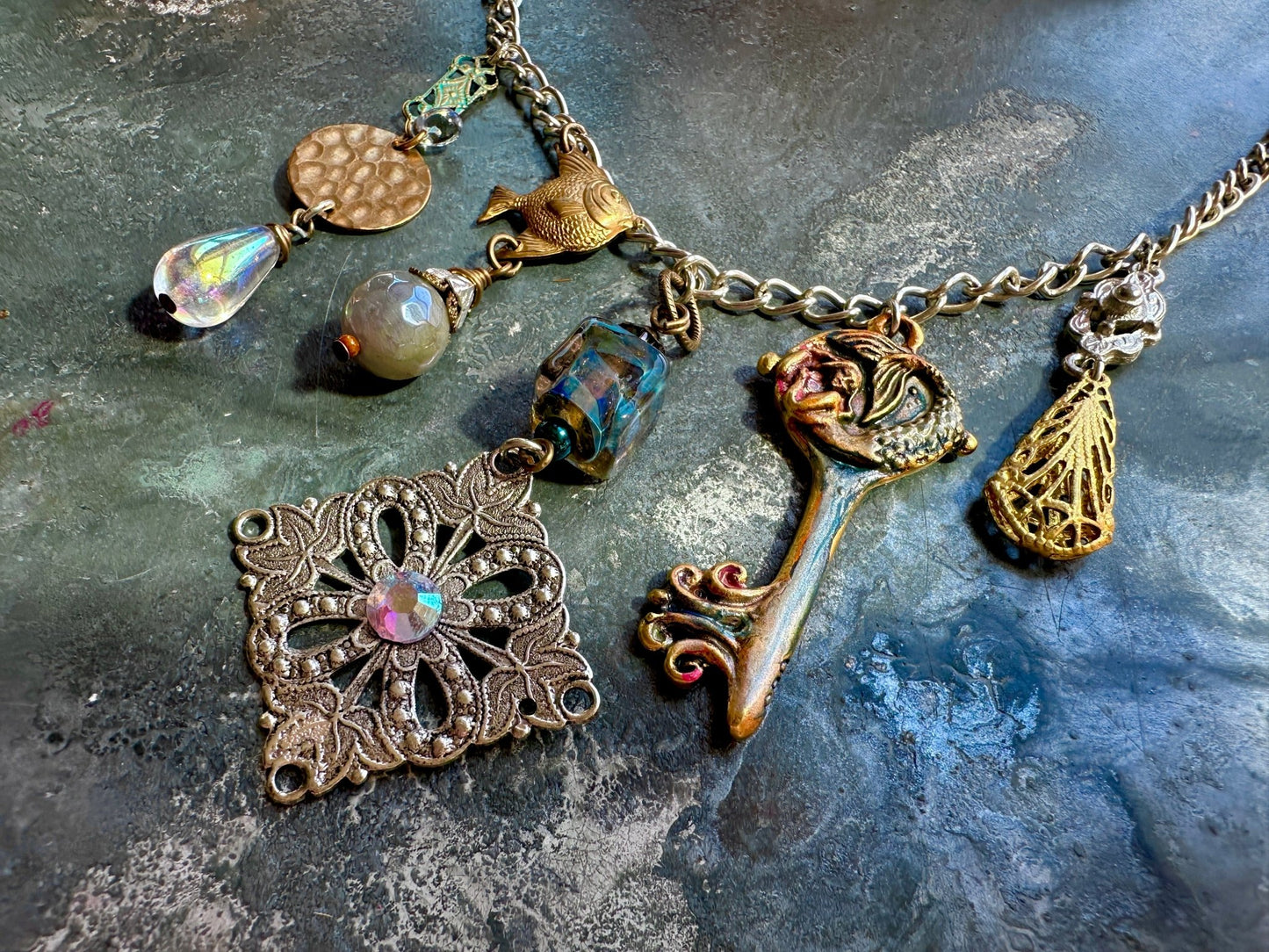 Siren’s Stash - Handmade Finished Necklace - Vintaj Idaho Design - 9/15/2025 - Vintaj Live Shop ID