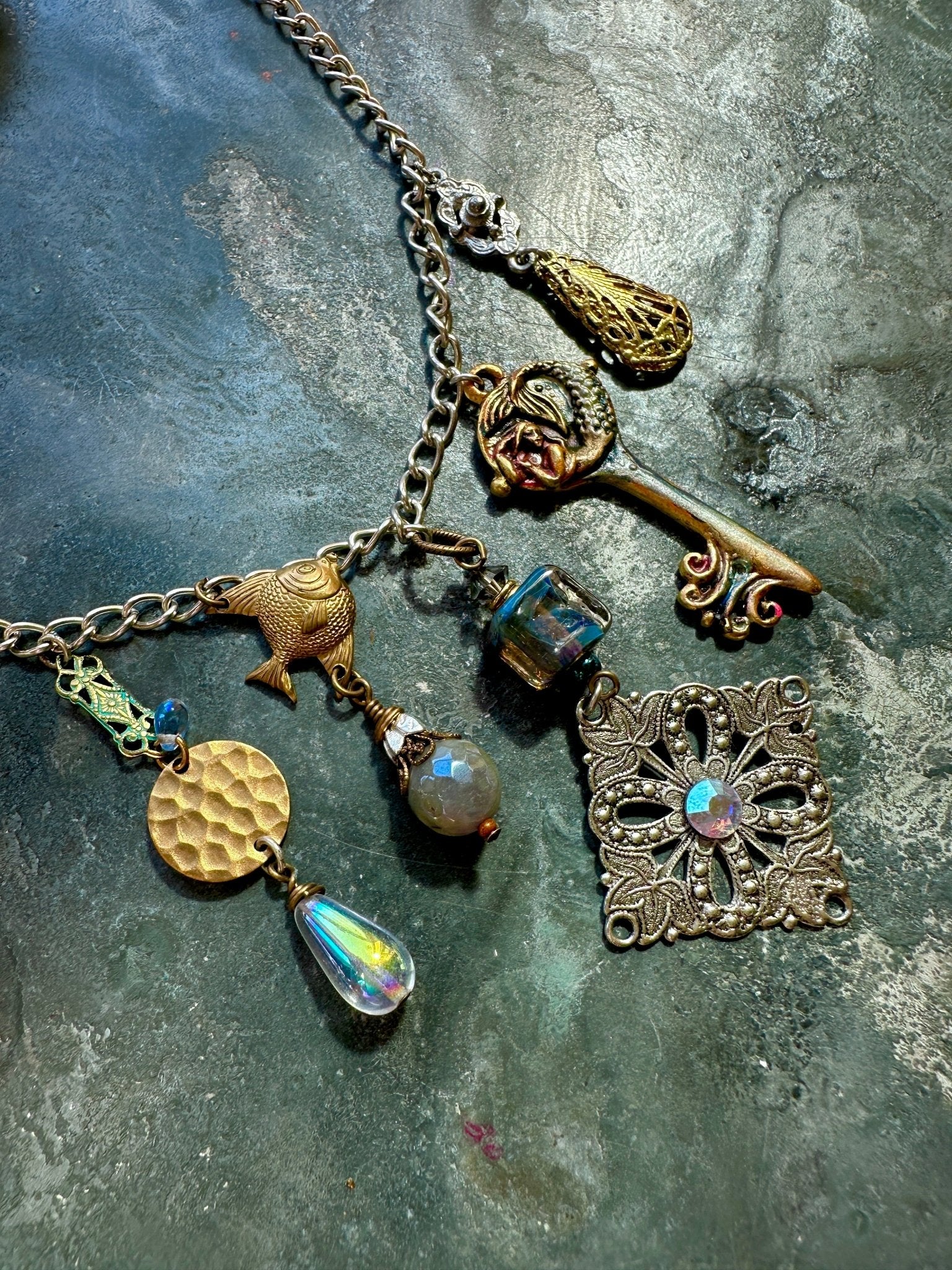 Siren’s Stash - Handmade Finished Necklace - Vintaj Idaho Design - 9/15/2025 - Vintaj Live Shop ID