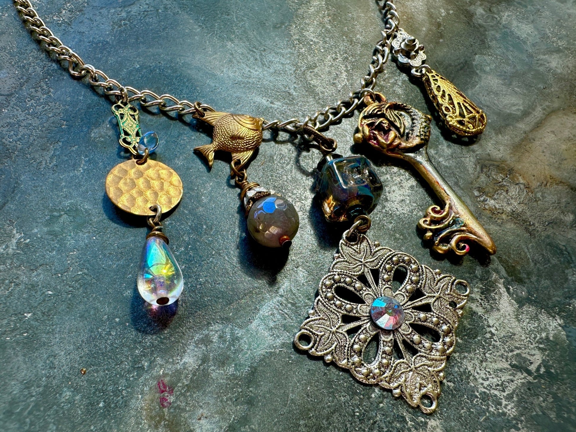 Siren’s Stash - Handmade Finished Necklace - Vintaj Idaho Design - 9/15/2025 - Vintaj Live Shop ID