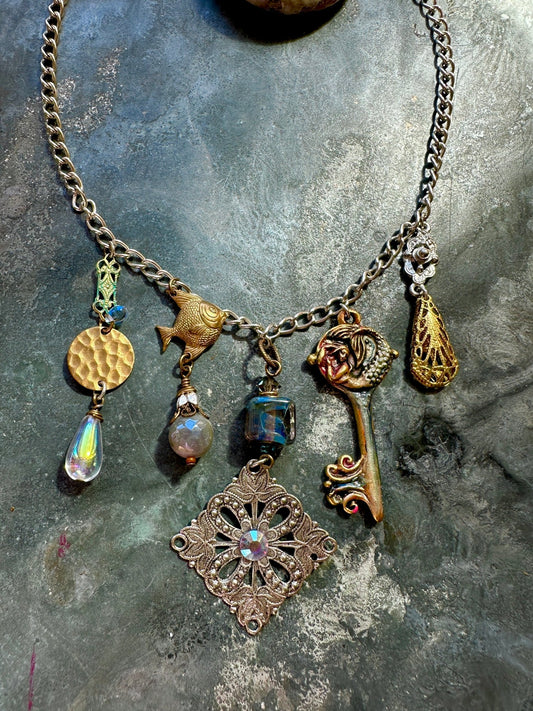 Siren’s Stash - Handmade Finished Necklace - Vintaj Idaho Design - 9/15/2025 - Vintaj Live Shop ID