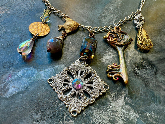 Siren’s Stash - Handmade Finished Necklace - Vintaj Idaho Design - 9/15/2025 - Vintaj Live Shop ID