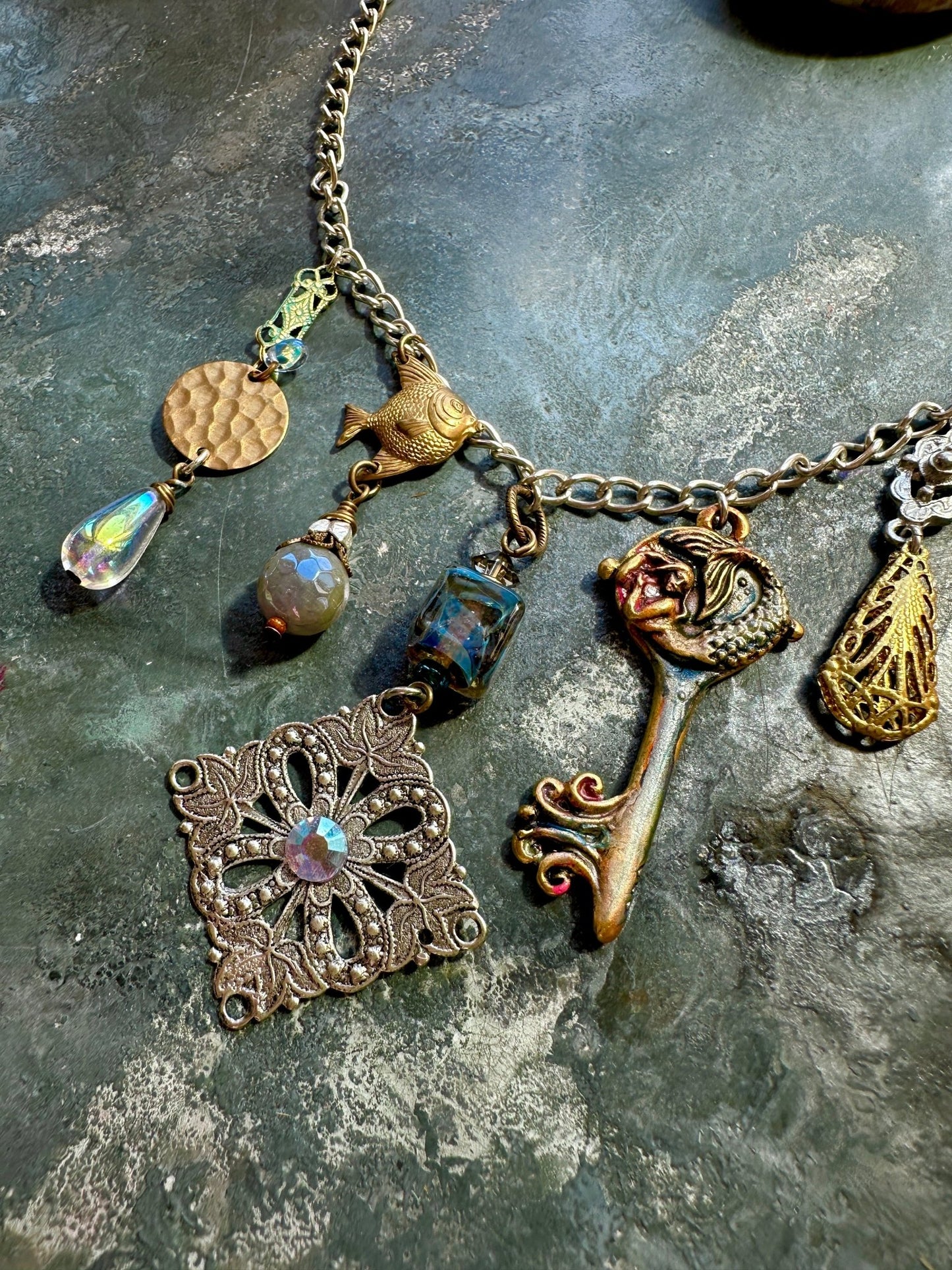 Siren’s Stash - Handmade Finished Necklace - Vintaj Idaho Design - 9/15/2025 - Vintaj Live Shop ID