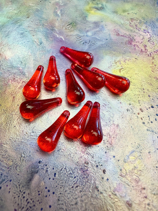 10 pcs, 20mm Red Lucite Drop - BULK UP - Vintaj Design - 1/22/25 - Vintaj Live Shop ID
