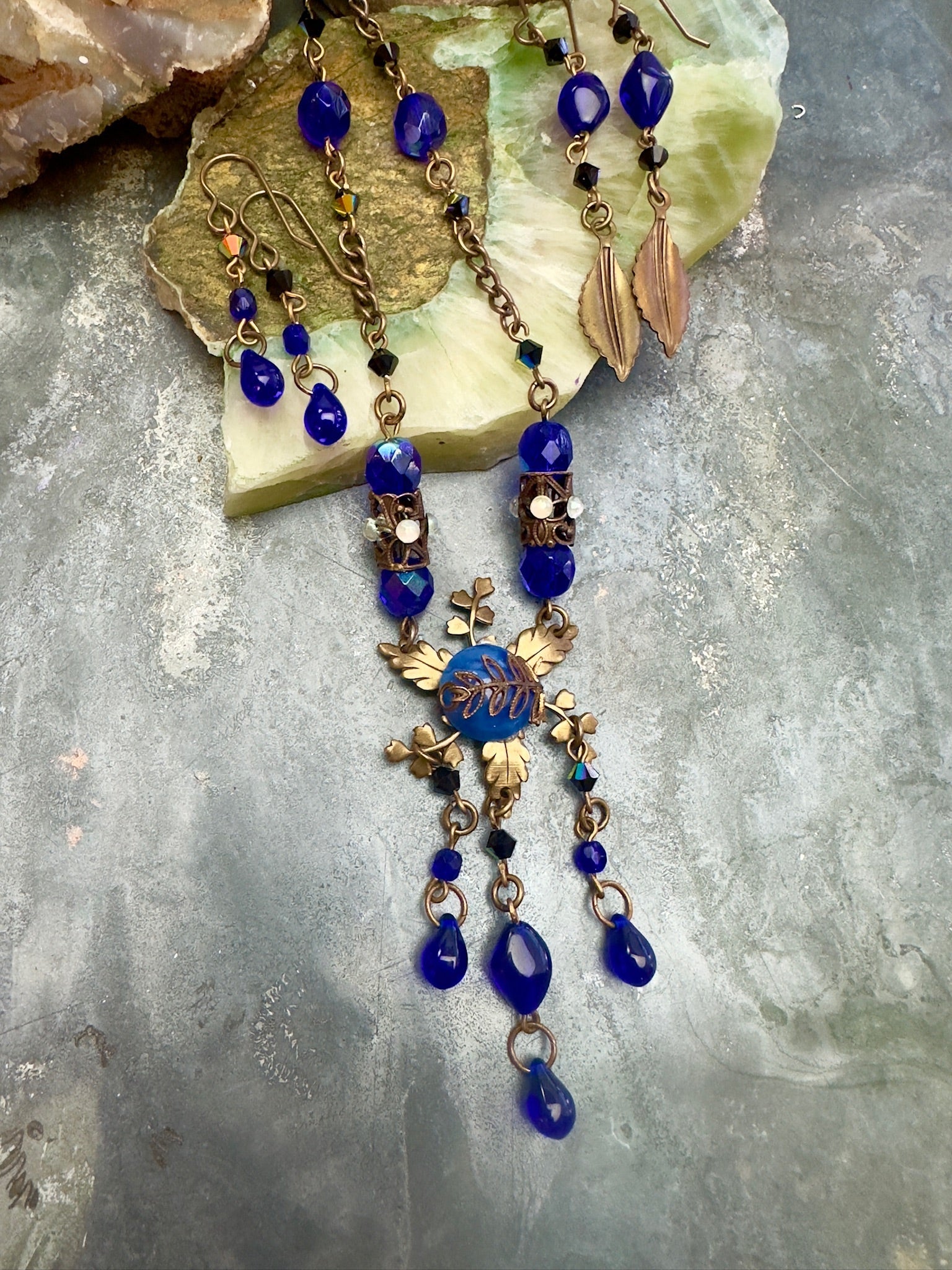 Sapphire Abyss Necklace, 2 pair Earrings Kit - Vintaj Design - 2/12/25 - Vintaj Live Shop