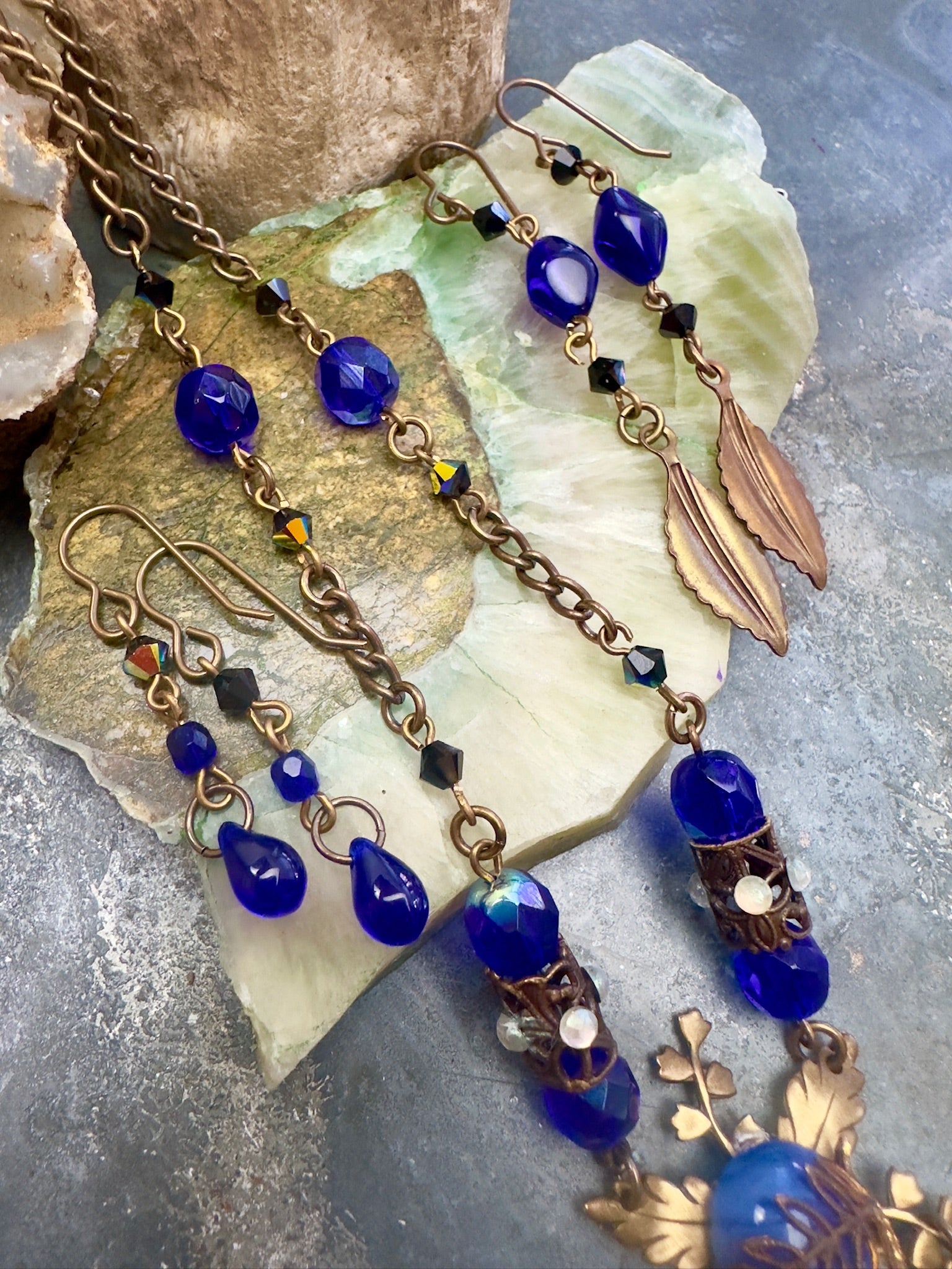 Sapphire Abyss Necklace, 2 pair Earrings Kit - Vintaj Design - 2/12/25 - Vintaj Live Shop