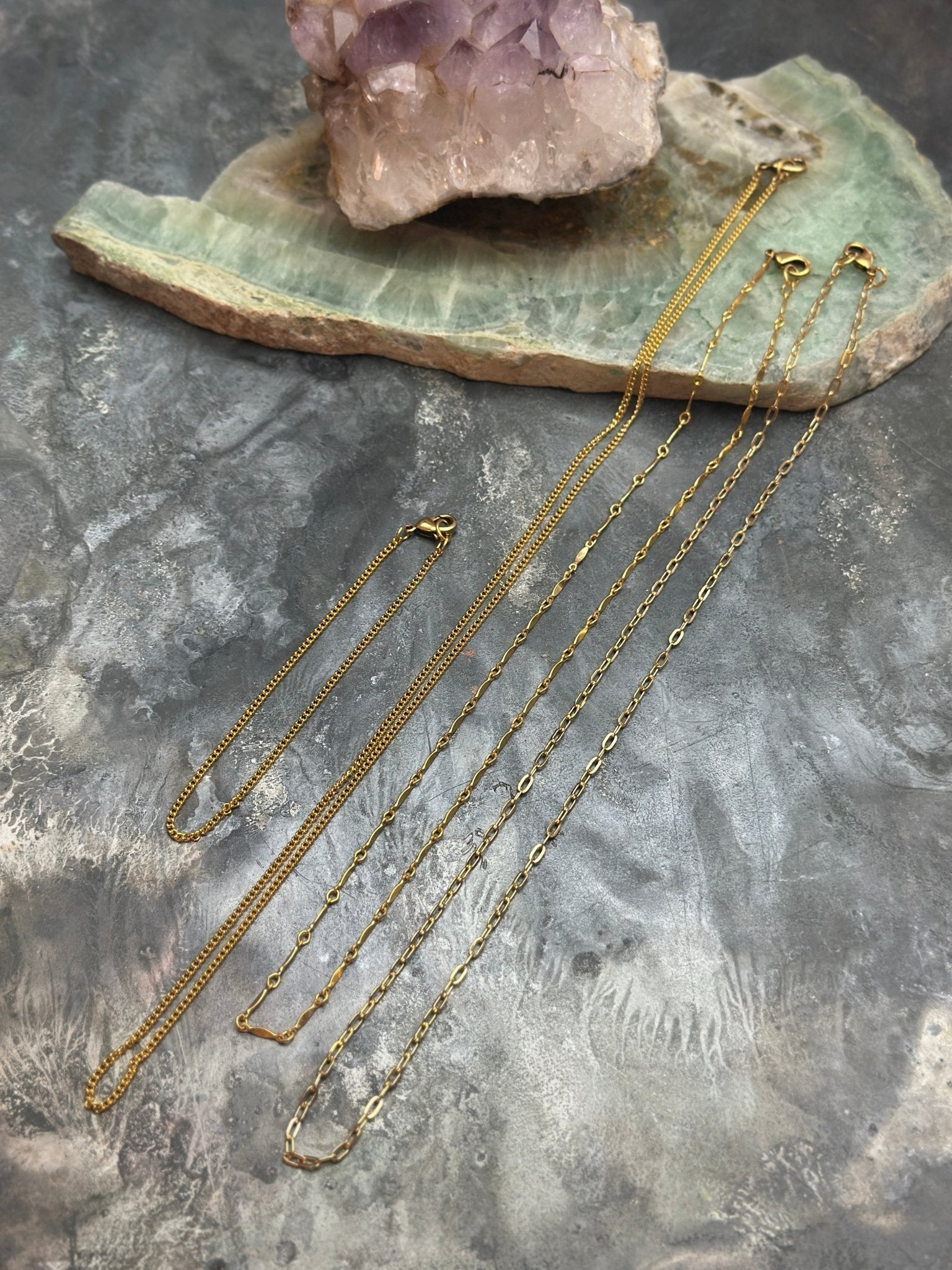 4 Pcs Layered Necklace Bracelet Kit Gold Chain Stack - Vintaj Design - 2/19/25 - Vintaj Live Shop
