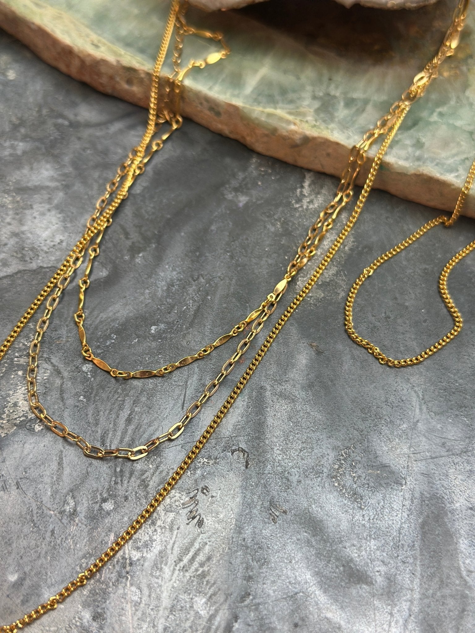 4 Pcs Layered Necklace Bracelet Kit Gold Chain Stack - Vintaj Design - 2/19/25 - Vintaj Live Shop