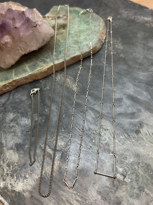 4 Pcs Layered Necklace Bracelet Kit Silver Chain Stack - Vintaj Design - 2/19/25 - Vintaj Live Shop