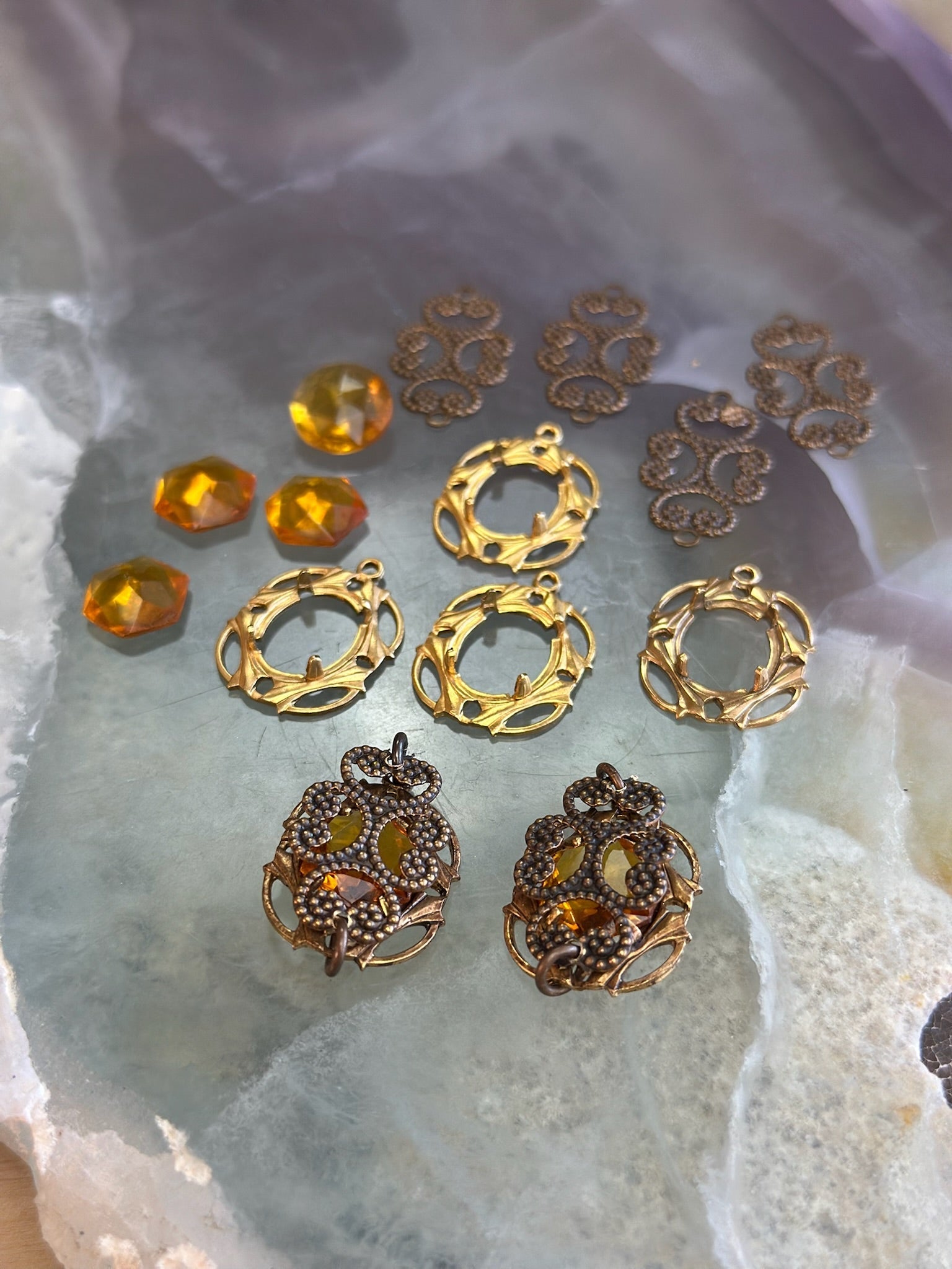 6 pc Amber Encased Glass Tension Wrap Kit - Vintaj Design - 3/26/2025 - Vintaj Live Shop
