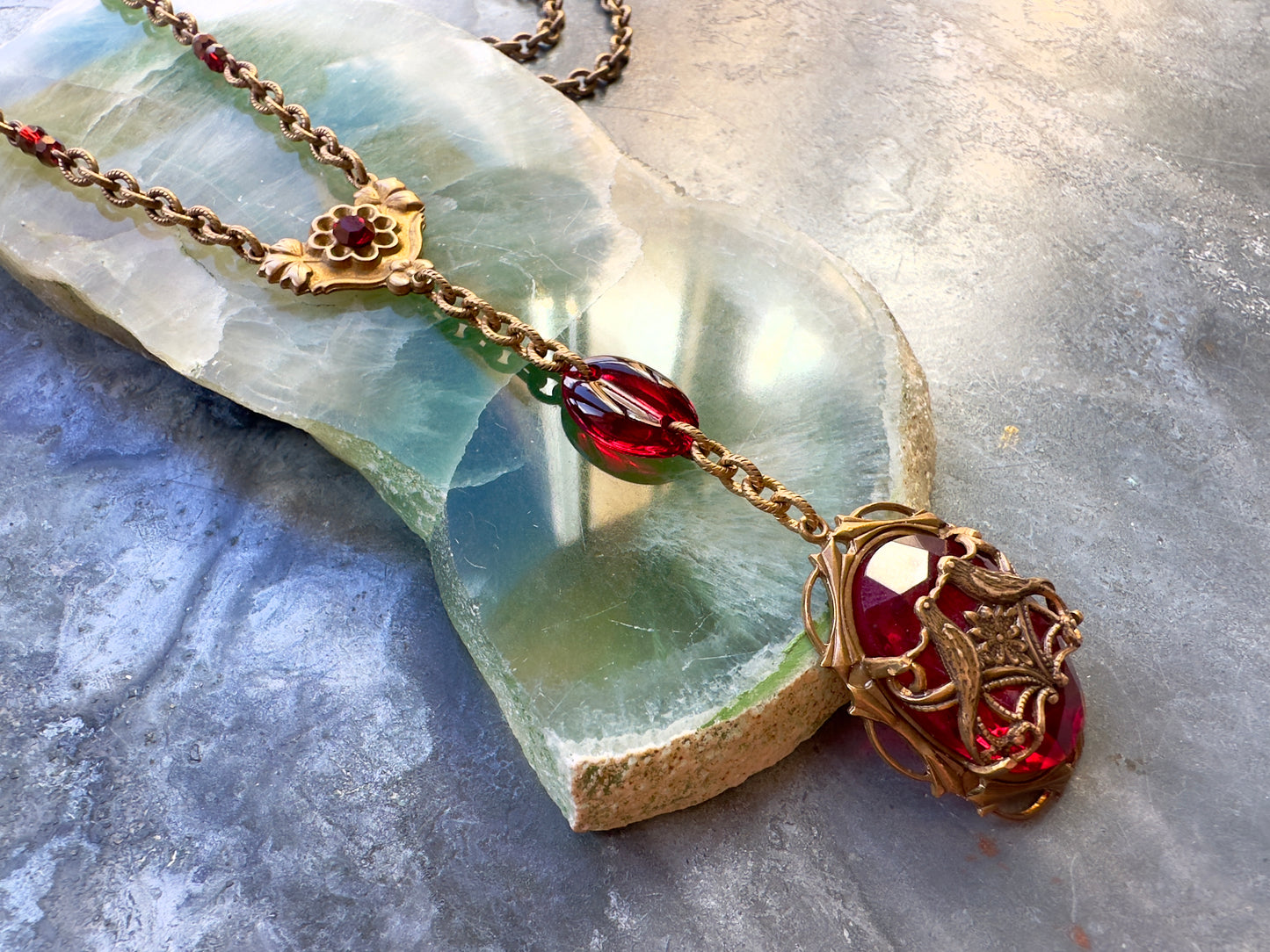 Lovebird’s Garden - Vintage Focal Necklace Kit - Vintaj Idaho Design - 10/1/2025