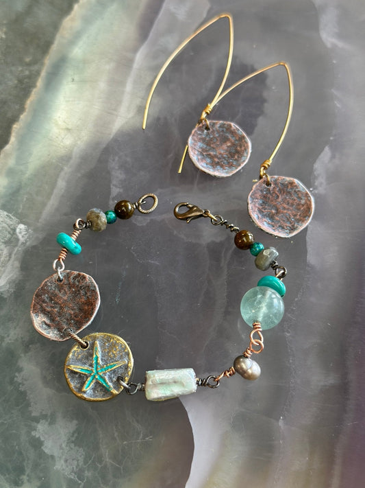 Tide Pool Bracelet Earrings Kit - Vintaj Design - 4/2/2025 - Vintaj Live Shop
