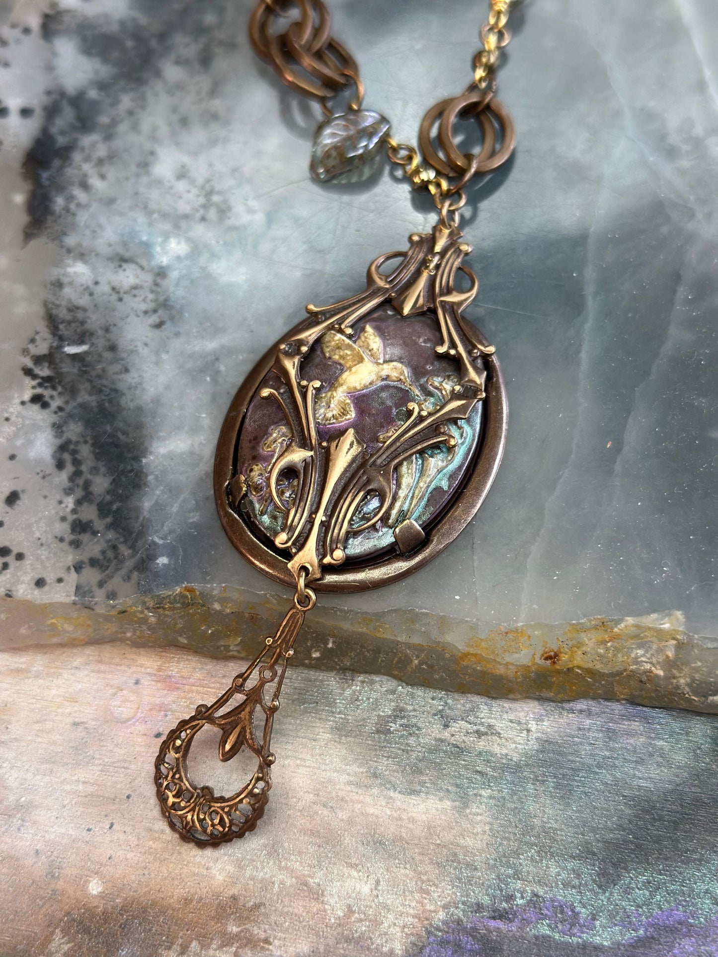 Hummingbird Window Necklace Kit - Vintaj Design - 4/9/2025