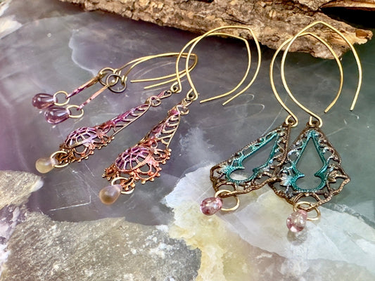 Filigree Fleur - 3 Earrings Set Kit - Vintaj Dessign - 04/23/2025 - Vintaj Live Shop