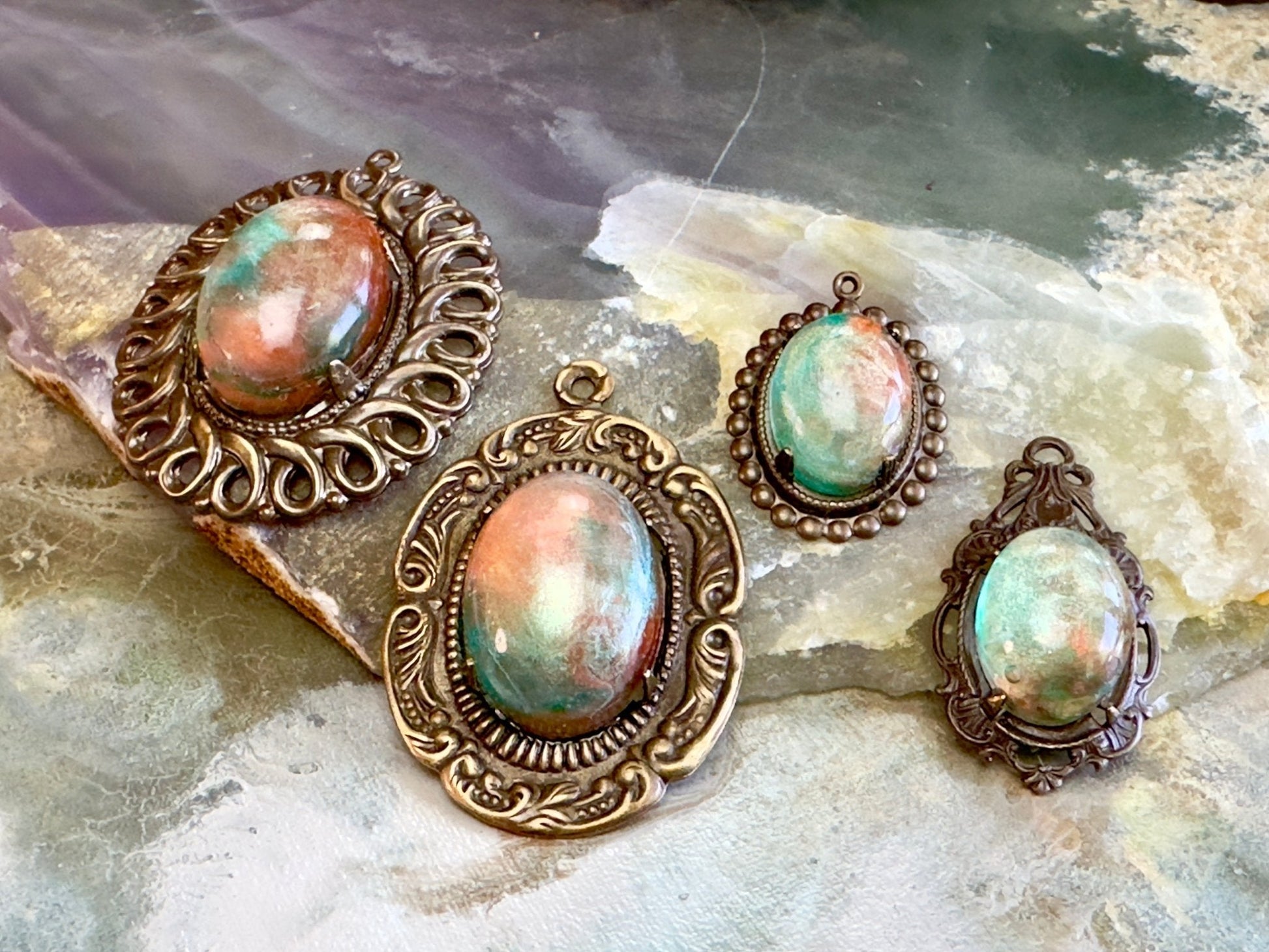 Fairy Goddess 4 Pc Assorted Resin Cabochon Settings Pack - Vintaj Dessign - 04/23/2025 - Vintaj Live Shop
