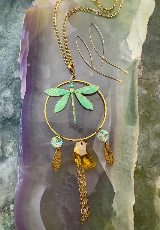 Dragonfly Sun-catcher Necklace Earrings Kit - Vintaj Design - 5/15/24 - Vintaj Live Shop