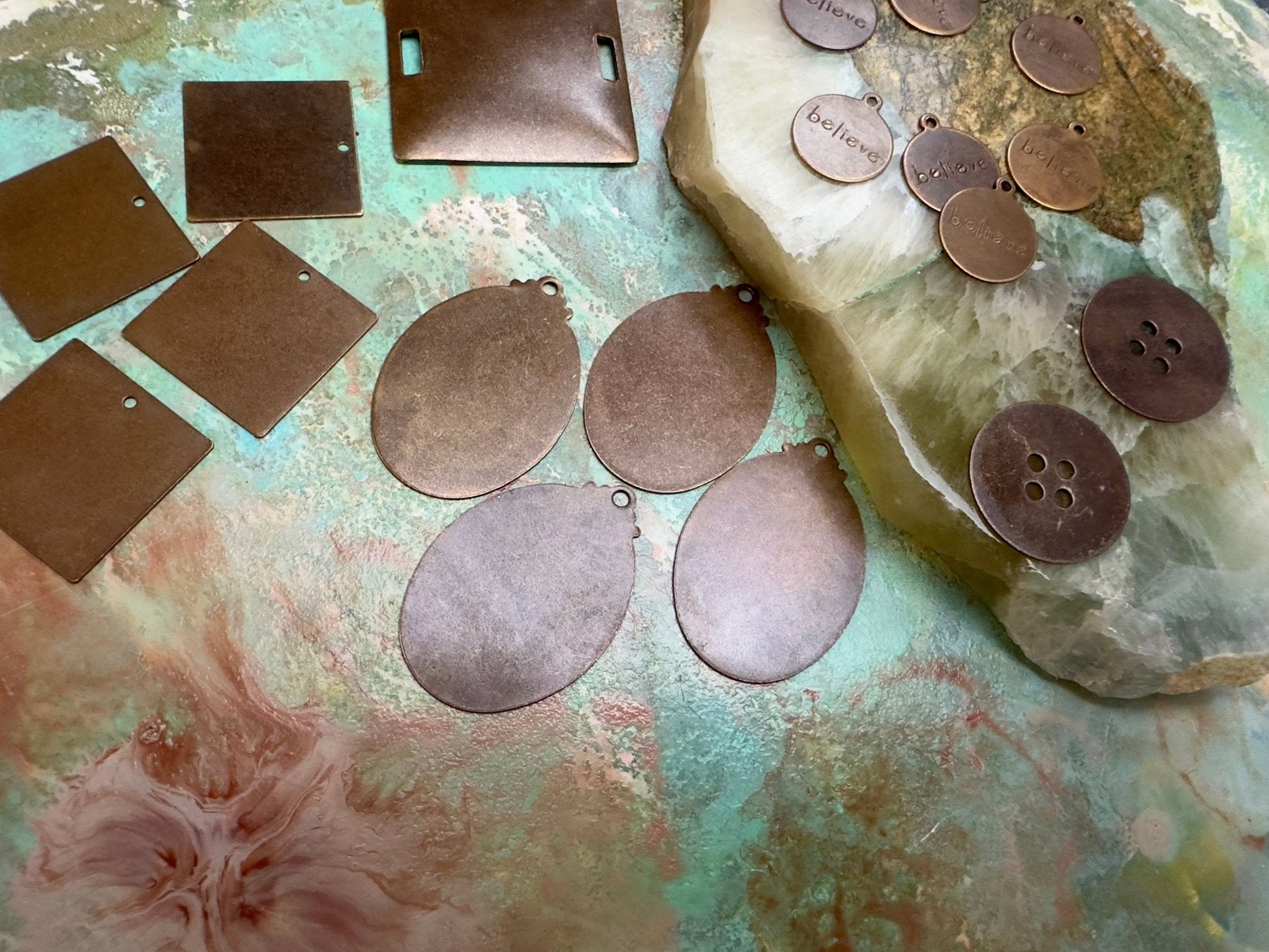 18 Pc Natural Brass Blanks MIX - Vintaj Design - 2/5/25 - Vintaj Live Shop