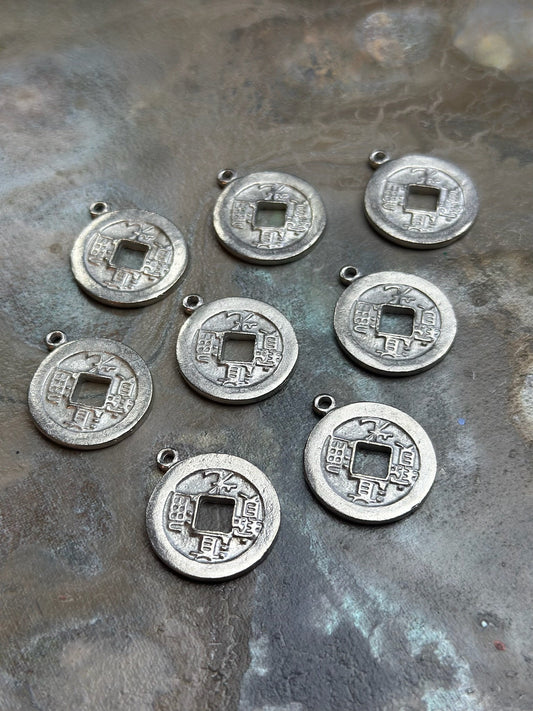 8 Pcs Coin Pendant - BULK UP - Vintaj Design - 1/8/25