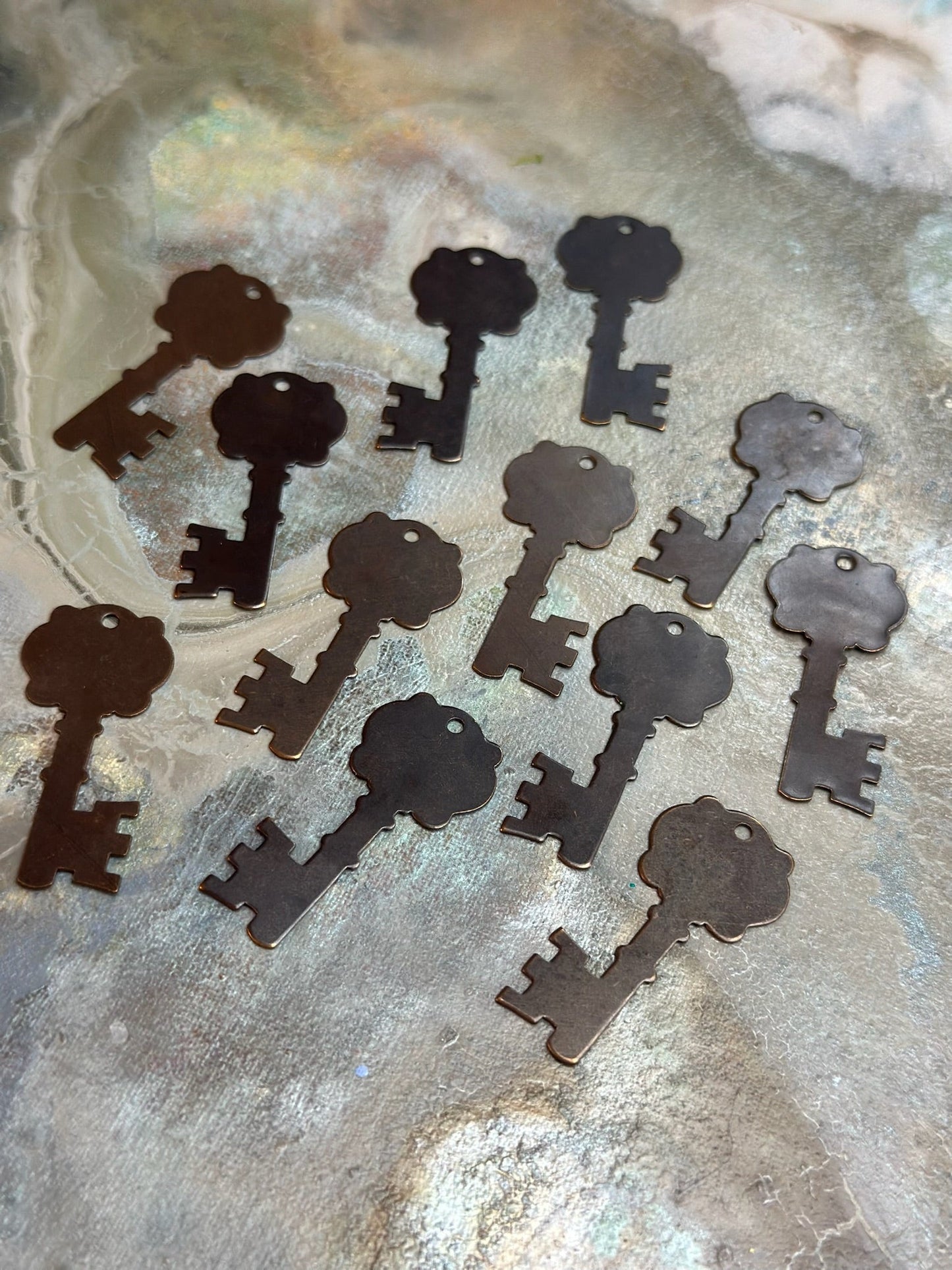 12 Pcs Fancy Key - BULK UP - Vintaj Design - 1/8/25