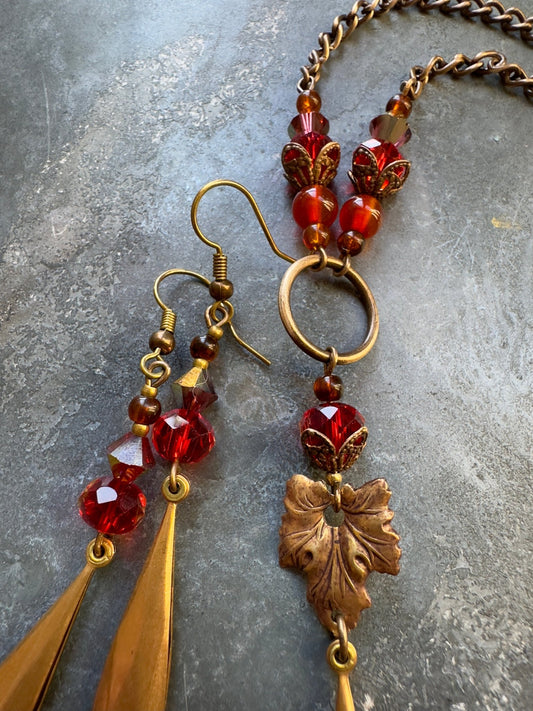 Autumn Fire Fall - Necklace & Earring Kit - Vintaj Idaho Design - 9/24/2025 - Vintaj Live Shop ID