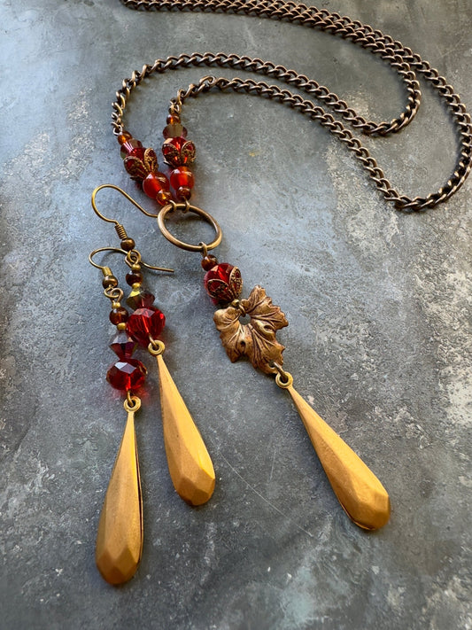 Autumn Fire Fall - Necklace & Earring Kit - Vintaj Idaho Design - 9/24/2025 - Vintaj Live Shop ID