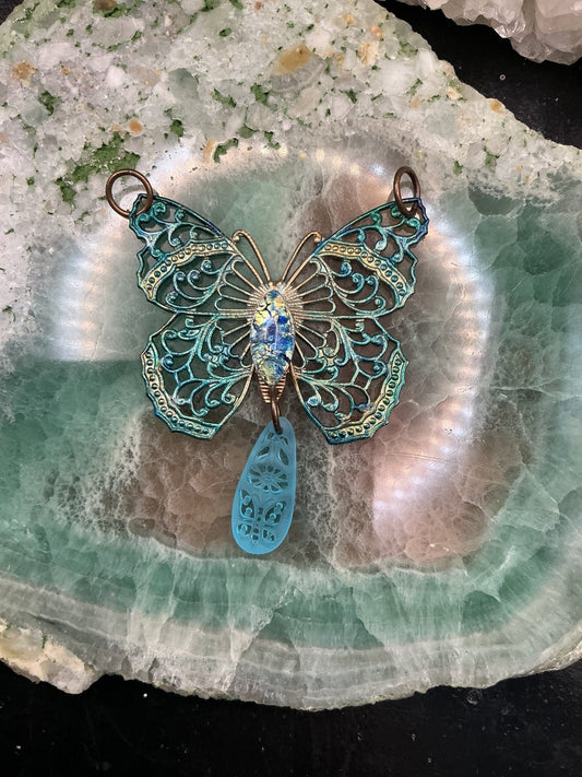 Azure Faerie Finished Pendant - VLS Idaho - 8/13/26 - Vintaj Live Shop ID