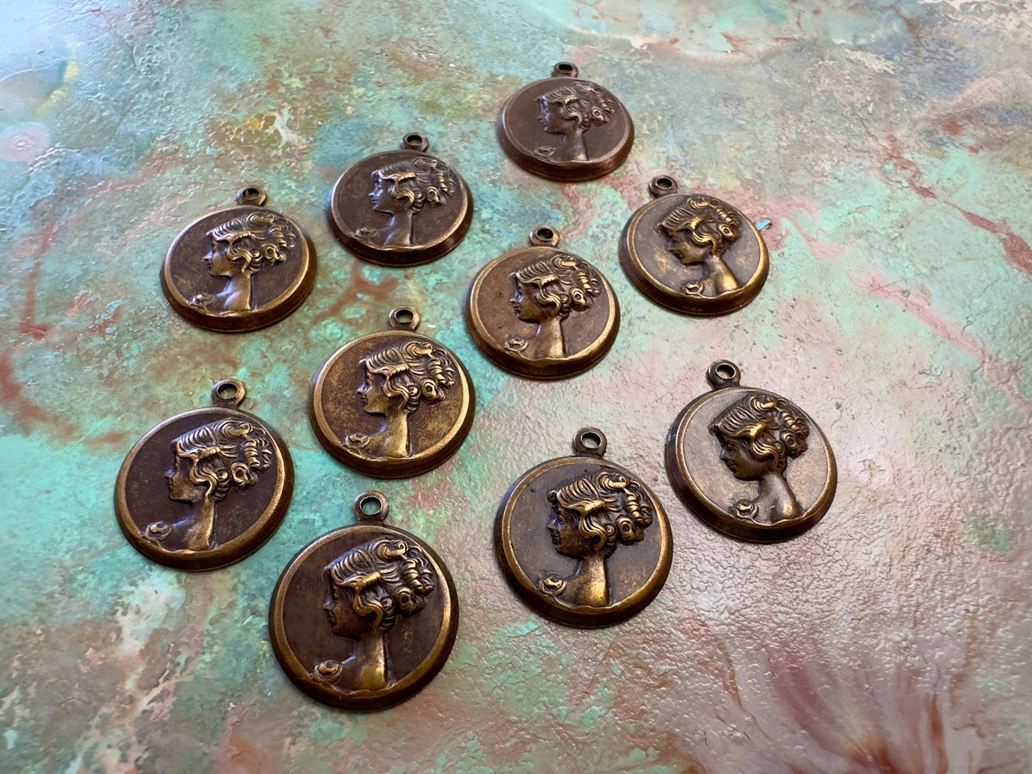 BULK UP - Cameo Charm 10 Pcs - Vintaj - 8/21 - Vintaj Live Shop ID