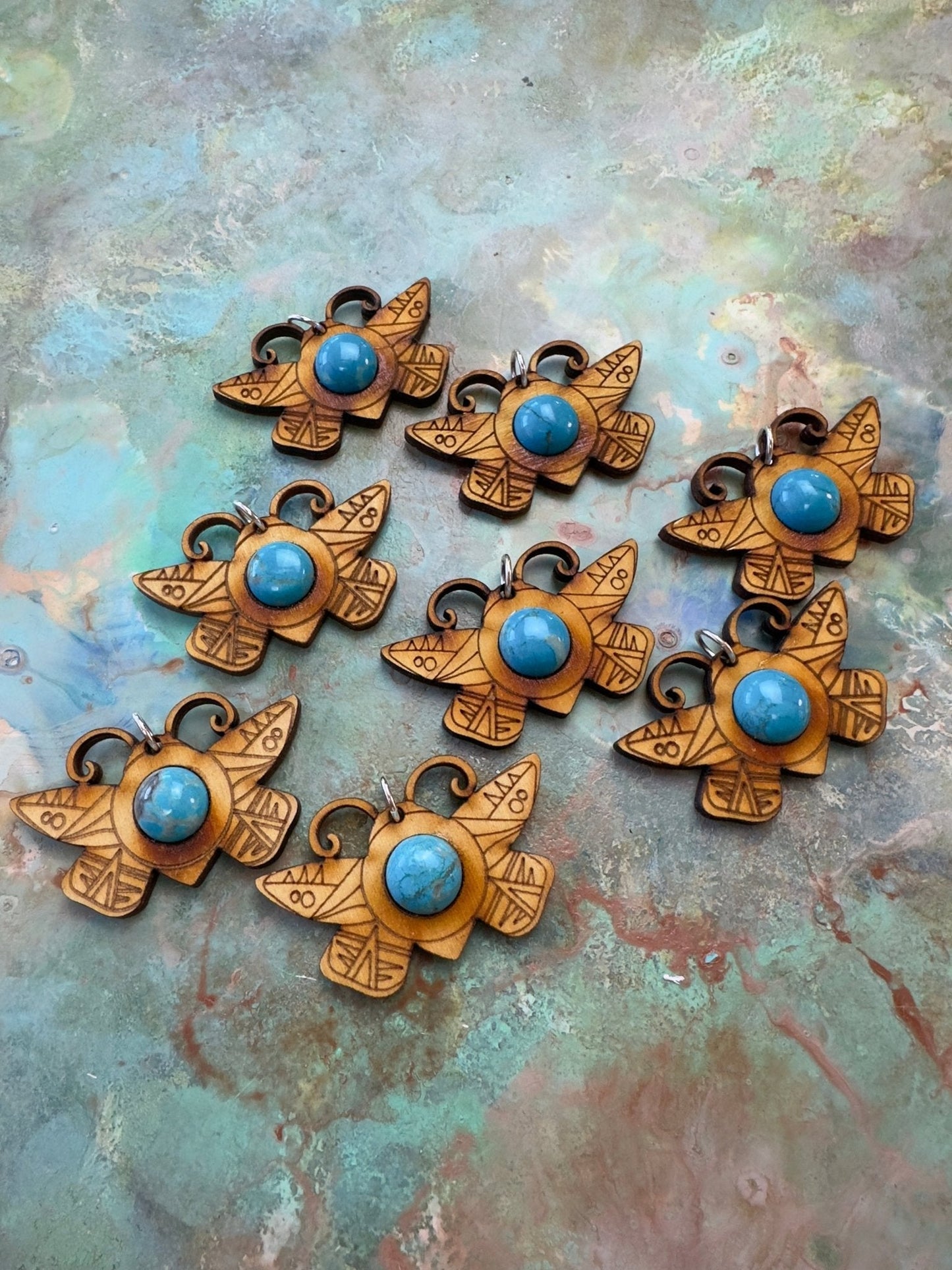 BULK UP - Desert Butterfly 8 Pcs Howlite Etched Pendant - Vintaj - 8/21 - Vintaj Live Shop ID