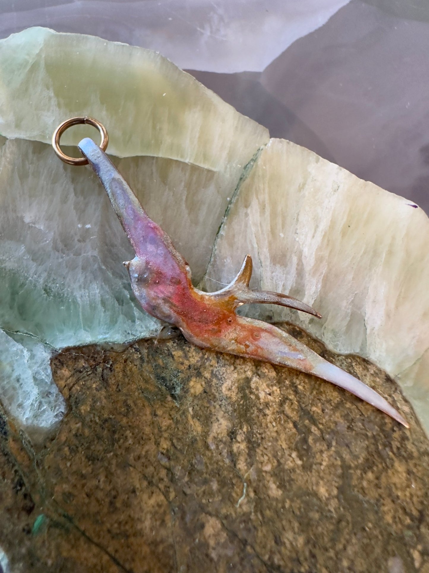 Cold - Enameled Resin - Swooping Swallow Pendant - Vintaj Idaho Design - 7/23/2025 - Vintaj Live Shop ID