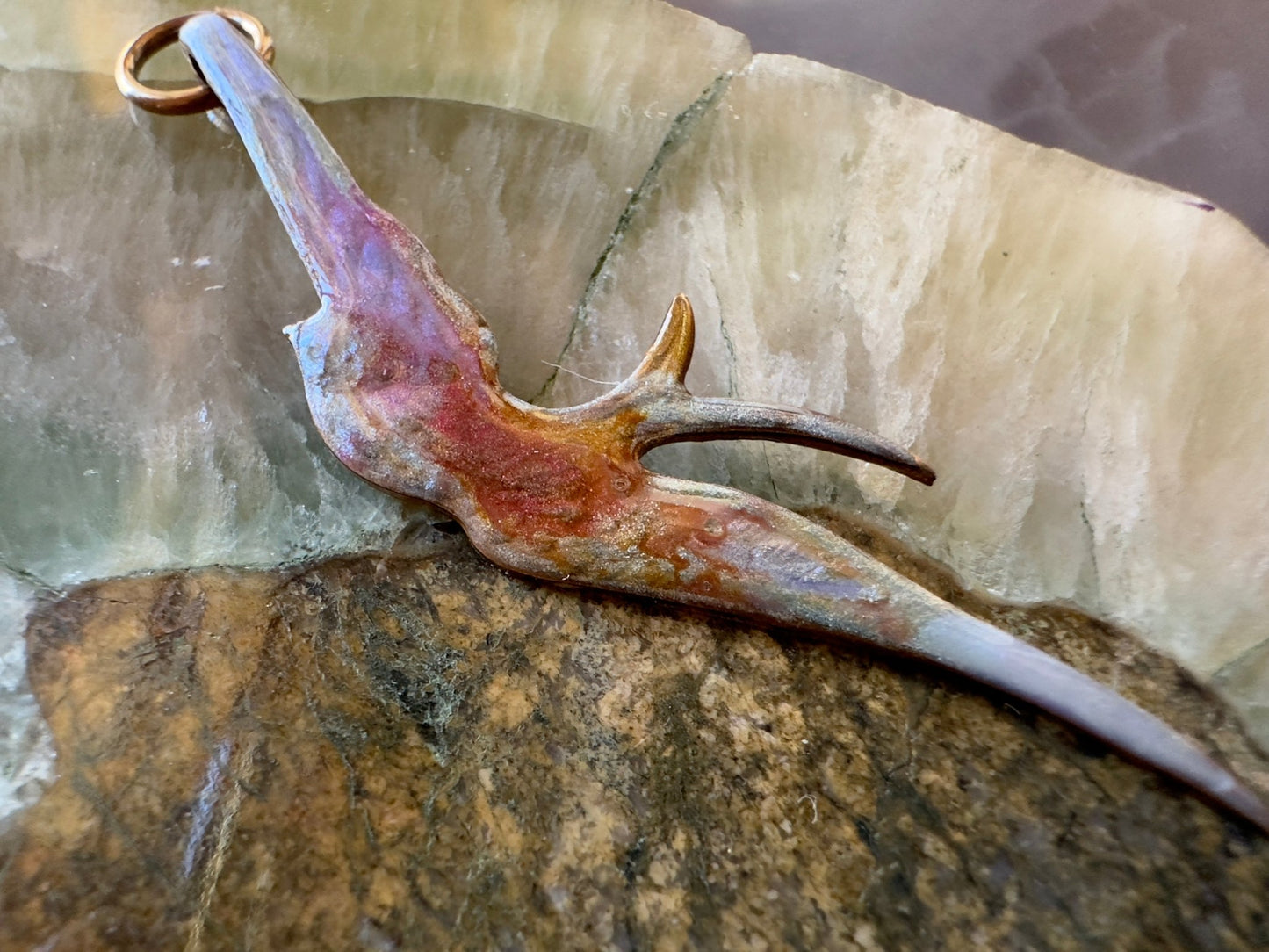 Cold - Enameled Resin - Swooping Swallow Pendant - Vintaj Idaho Design - 7/23/2025 - Vintaj Live Shop ID