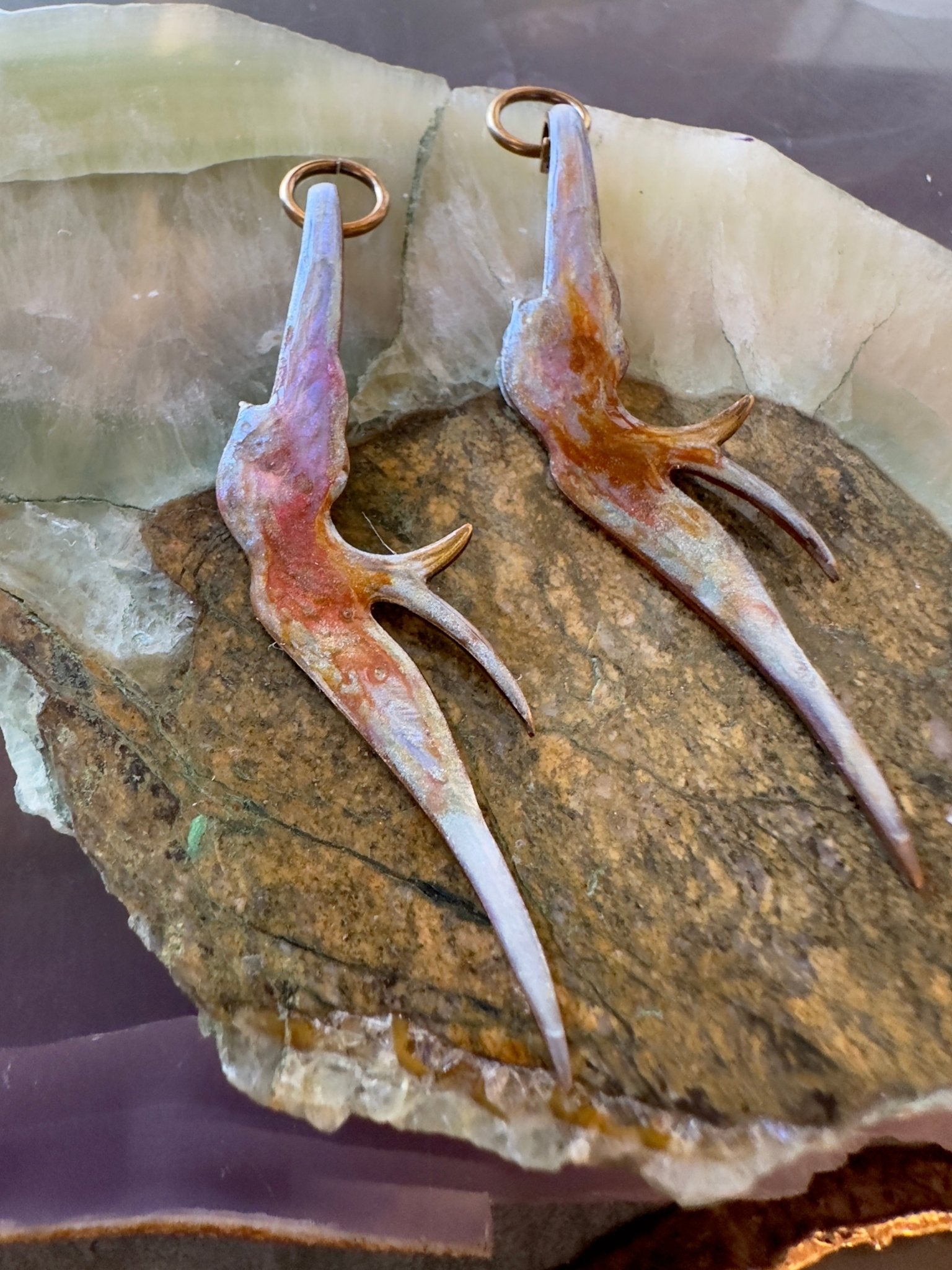Cold - Enameled Resin - Swooping Swallow Pendant - Vintaj Idaho Design - 7/23/2025 - Vintaj Live Shop ID