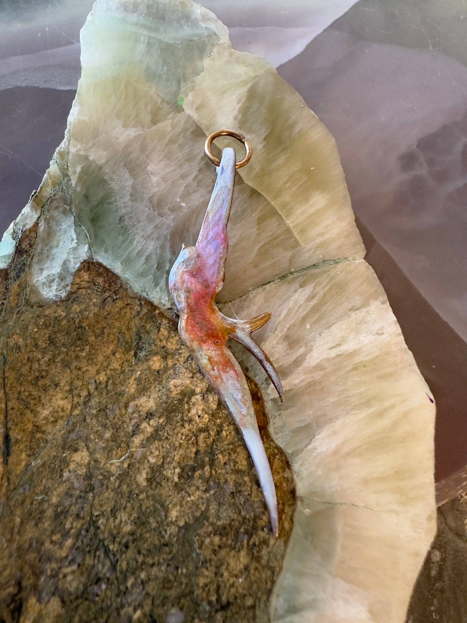 Cold - Enameled Resin - Swooping Swallow Pendant - Vintaj Idaho Design - 7/23/2025 - Vintaj Live Shop ID
