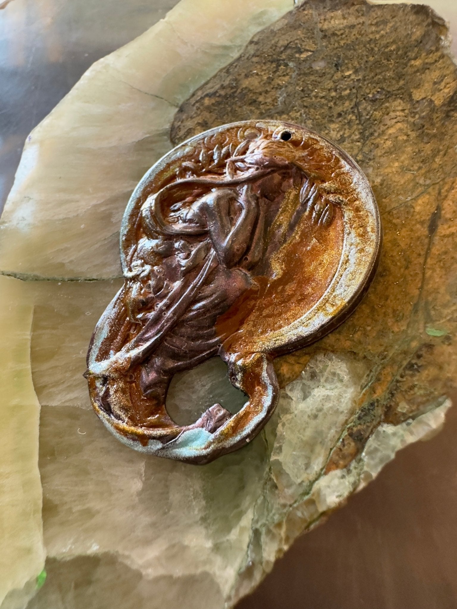 Cold Enameled "Violet - Worn" Mucha Pendant - Vintaj Idaho Design - 7/24/2025 - Vintaj Live Shop ID
