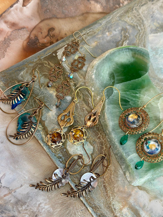Fab 5 - White Lotus - ALL 5 Complete Earrings Kits - Vintaj Design - 4/30/2025 - Vintaj Live Shop ID