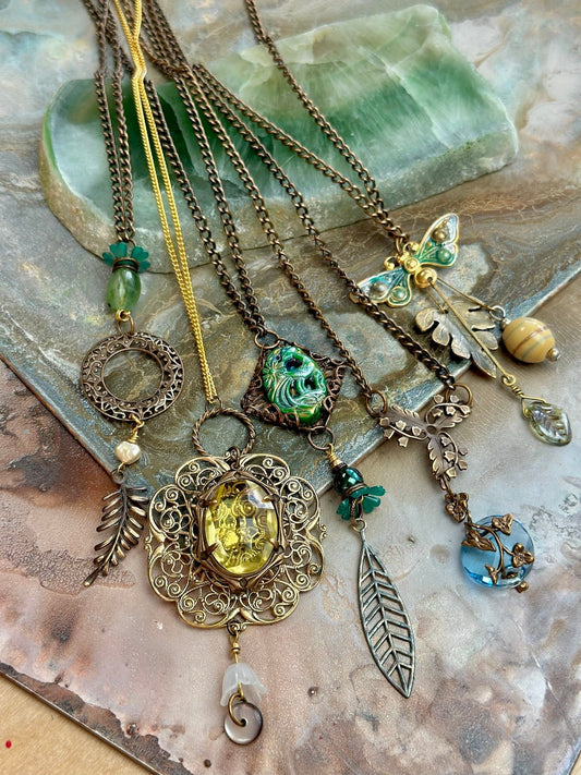 Fab 5 - White Lotus - ALL 5 Complete Necklace Kits - Vintaj Design - 4/30/2025 - Vintaj Live Shop ID