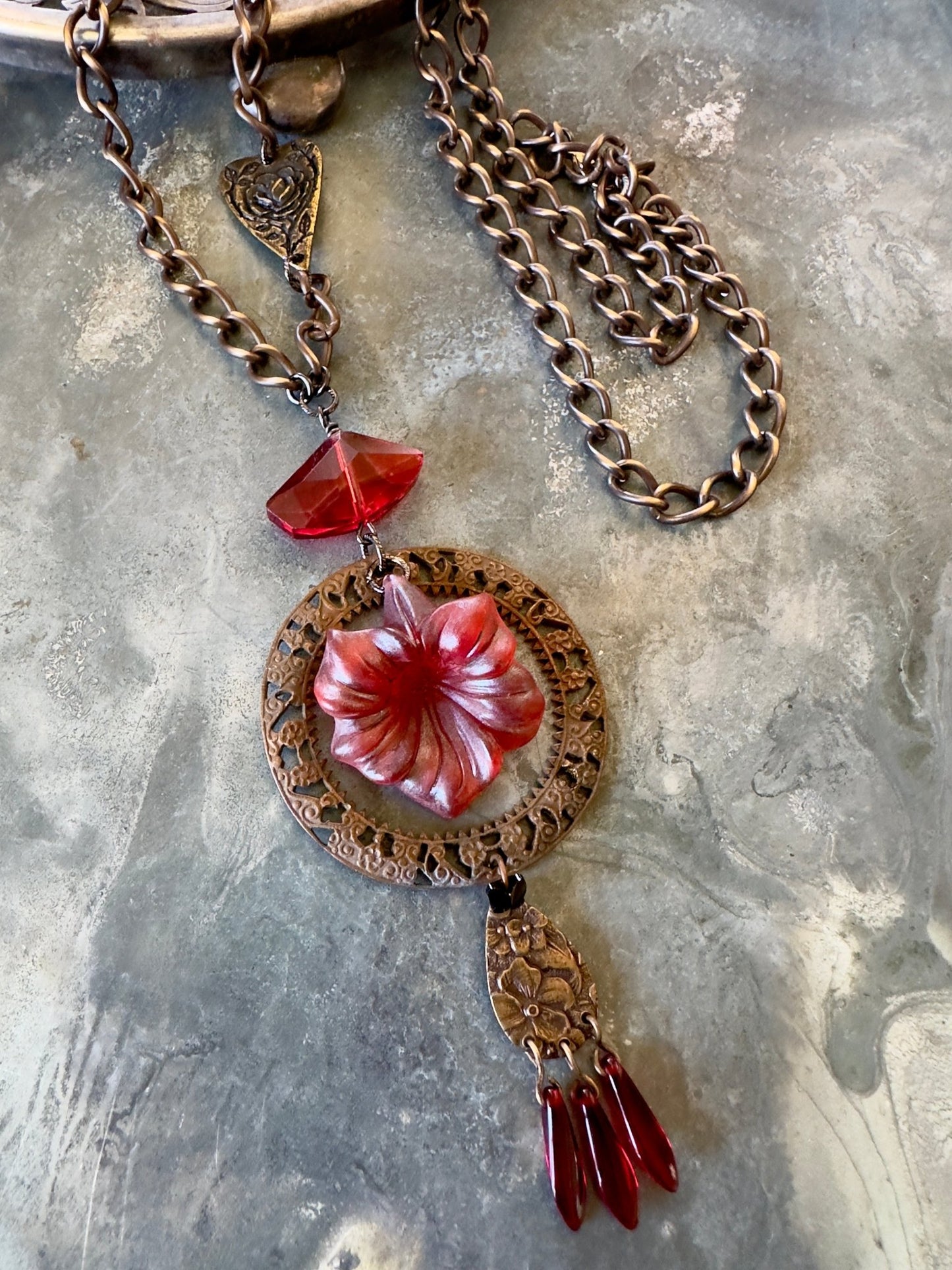 Fire Bloom - Necklace Kit - Vintaj Idaho Design - 7/30/2025 - Vintaj Live Shop ID