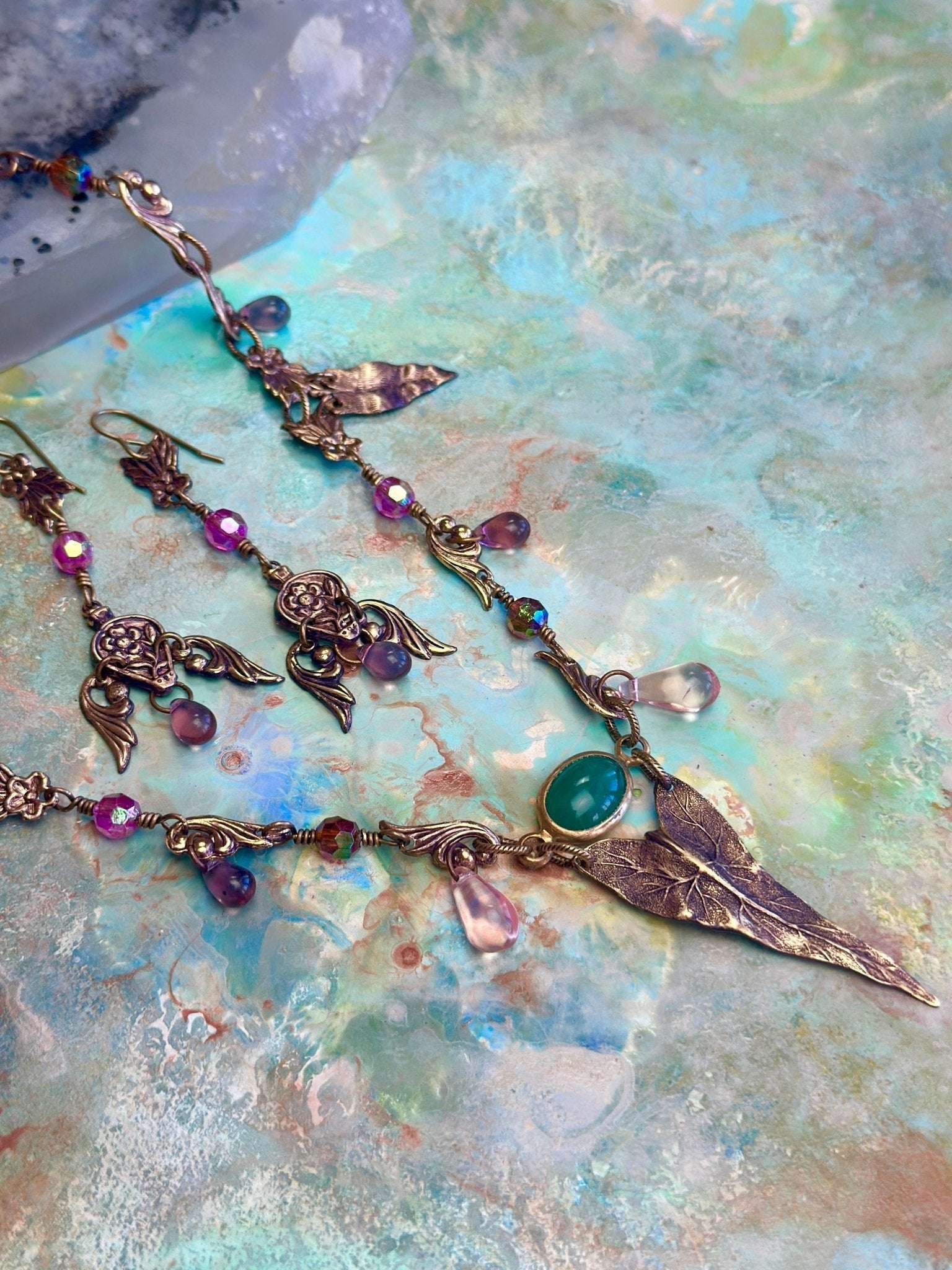 Forest Droplets Necklace Earrings Kit - Vintaj Design - 3/5/25 - Vintaj Live Shop ID