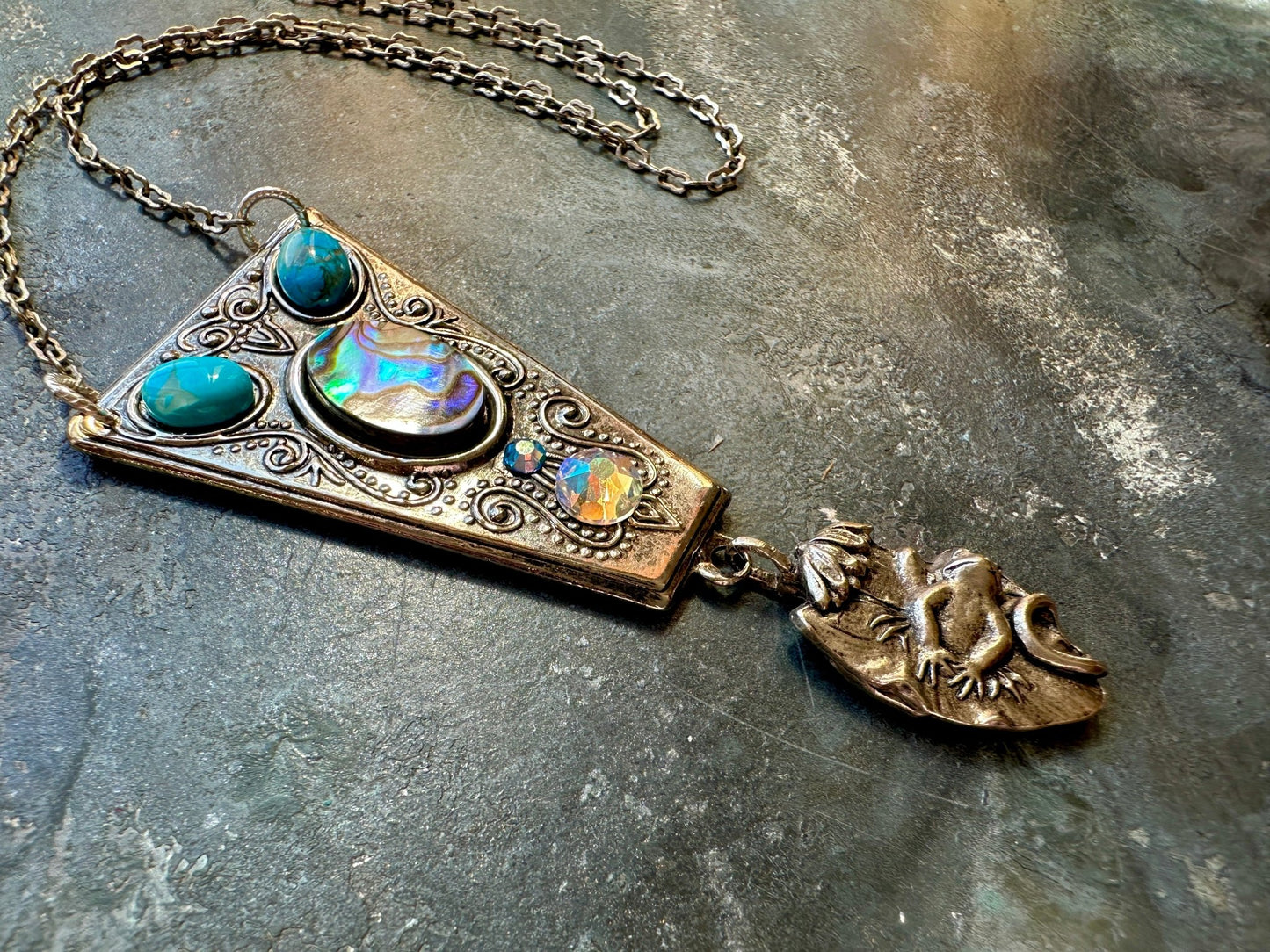 Frog Princess - Handmade Finished Necklace - Vintaj Idaho Design - 9/10/2025 - Vintaj Live Shop ID
