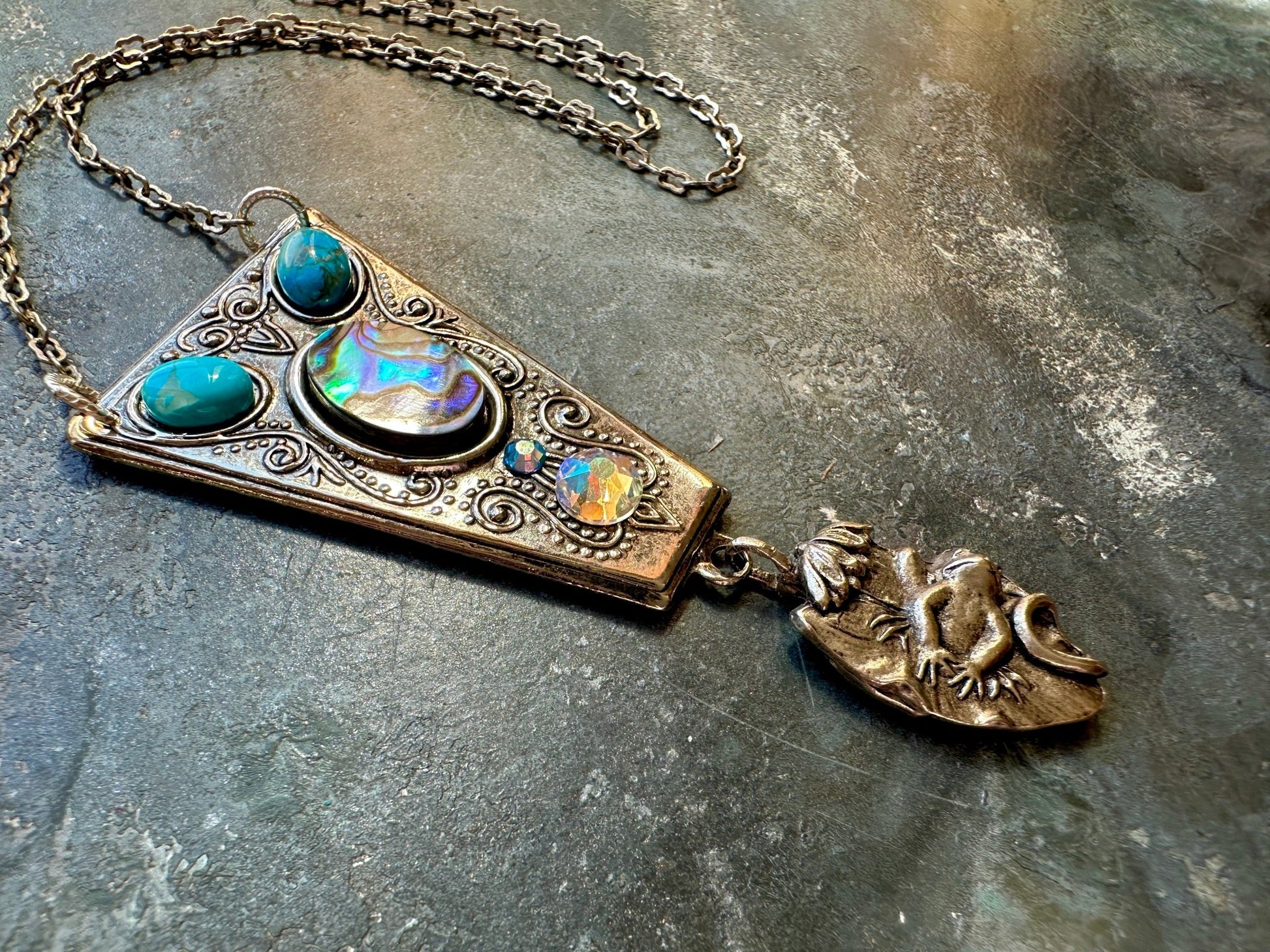 Frog Princess - Handmade Finished Necklace - Vintaj Idaho Design - 9/10/2025 - Vintaj Live Shop ID