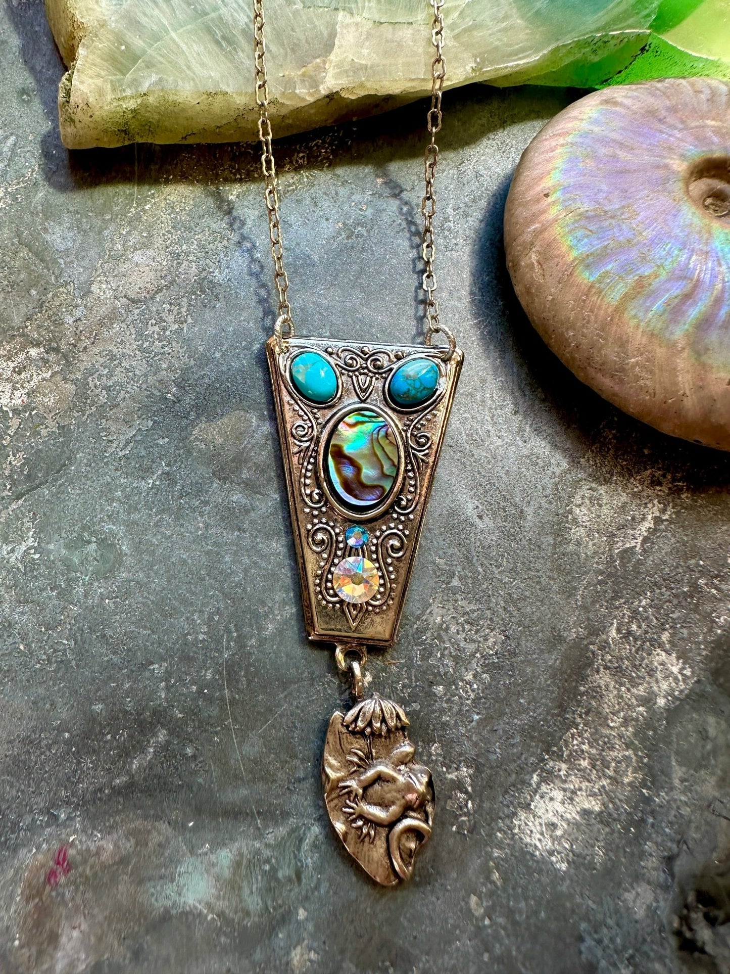 Frog Princess - Handmade Finished Necklace - Vintaj Idaho Design - 9/10/2025 - Vintaj Live Shop ID
