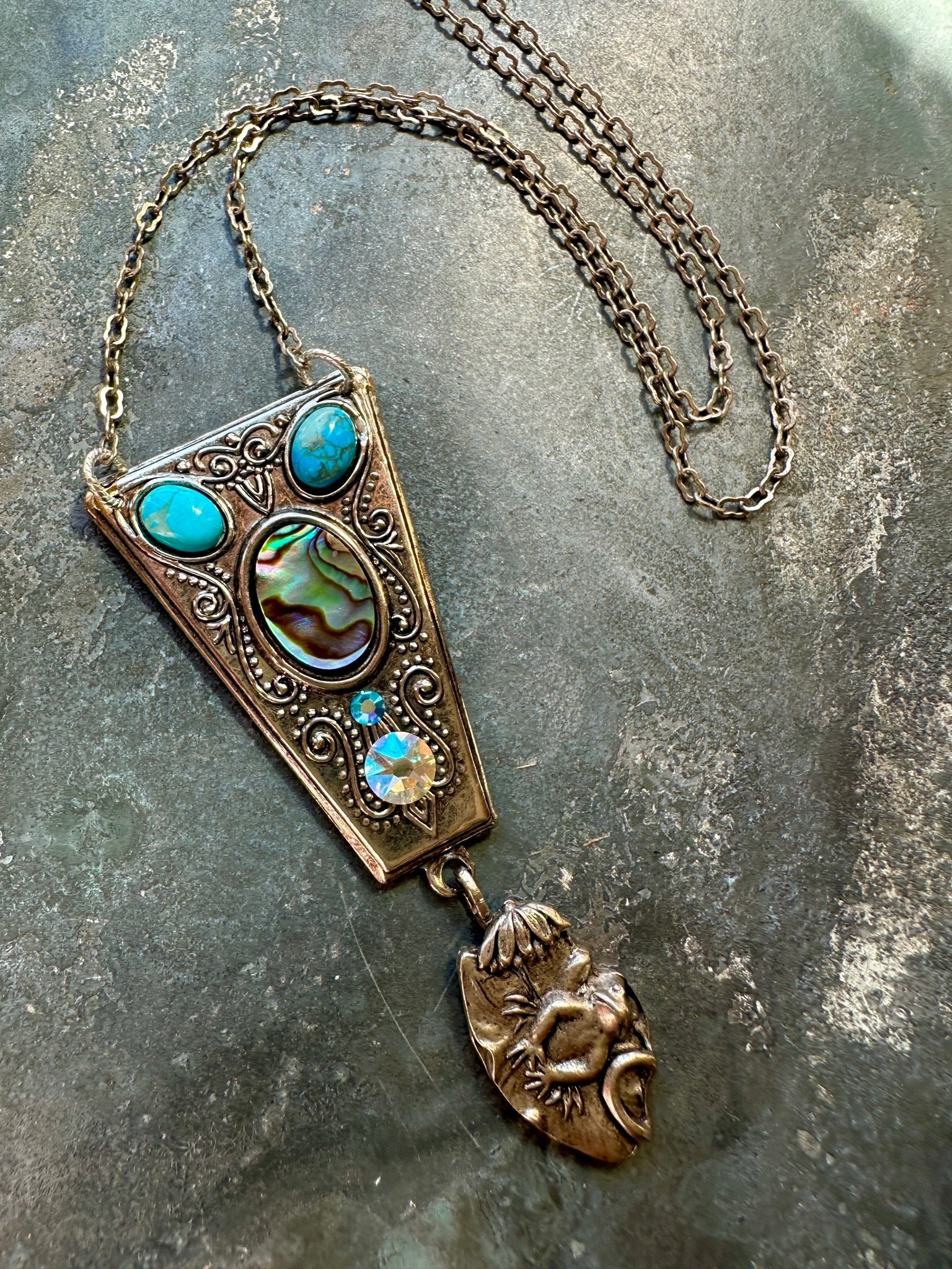 Frog Princess - Handmade Finished Necklace - Vintaj Idaho Design - 9/10/2025 - Vintaj Live Shop ID
