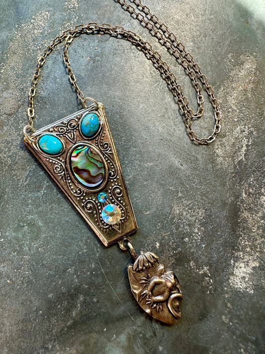 Frog Princess - Handmade Finished Necklace - Vintaj Idaho Design - 9/10/2025 - Vintaj Live Shop ID