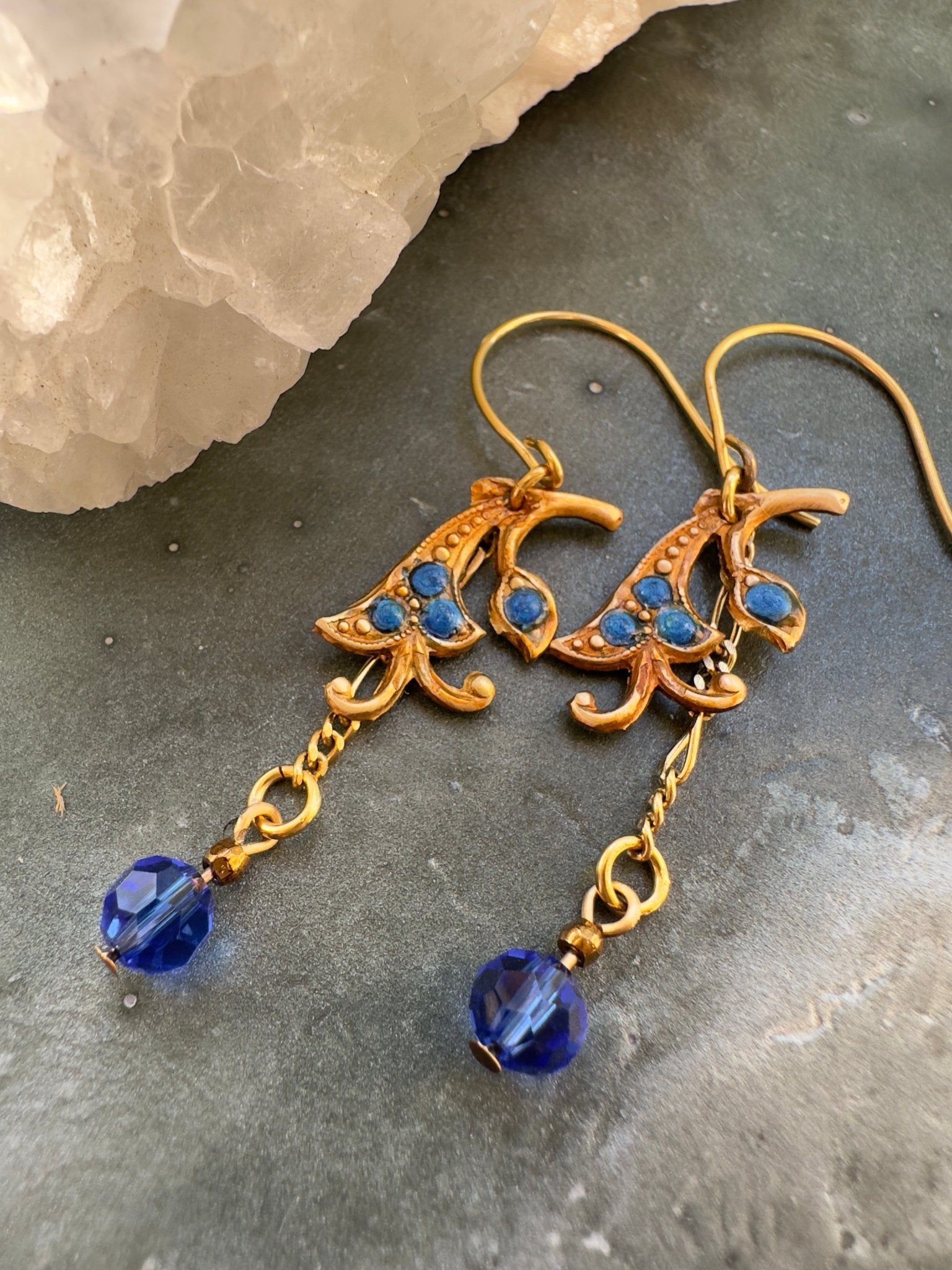 Gilded Sapphire - Vintage Pendant & Earring Kit - Vintaj Idaho Design - 10/29/2025 - Vintaj Live Shop ID