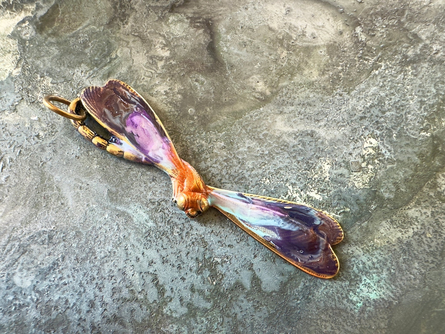 Hand Cold - Enameled Dragonfly Pendant - Vintaj Idaho Design - 7/16/2025 - Vintaj Live Shop ID