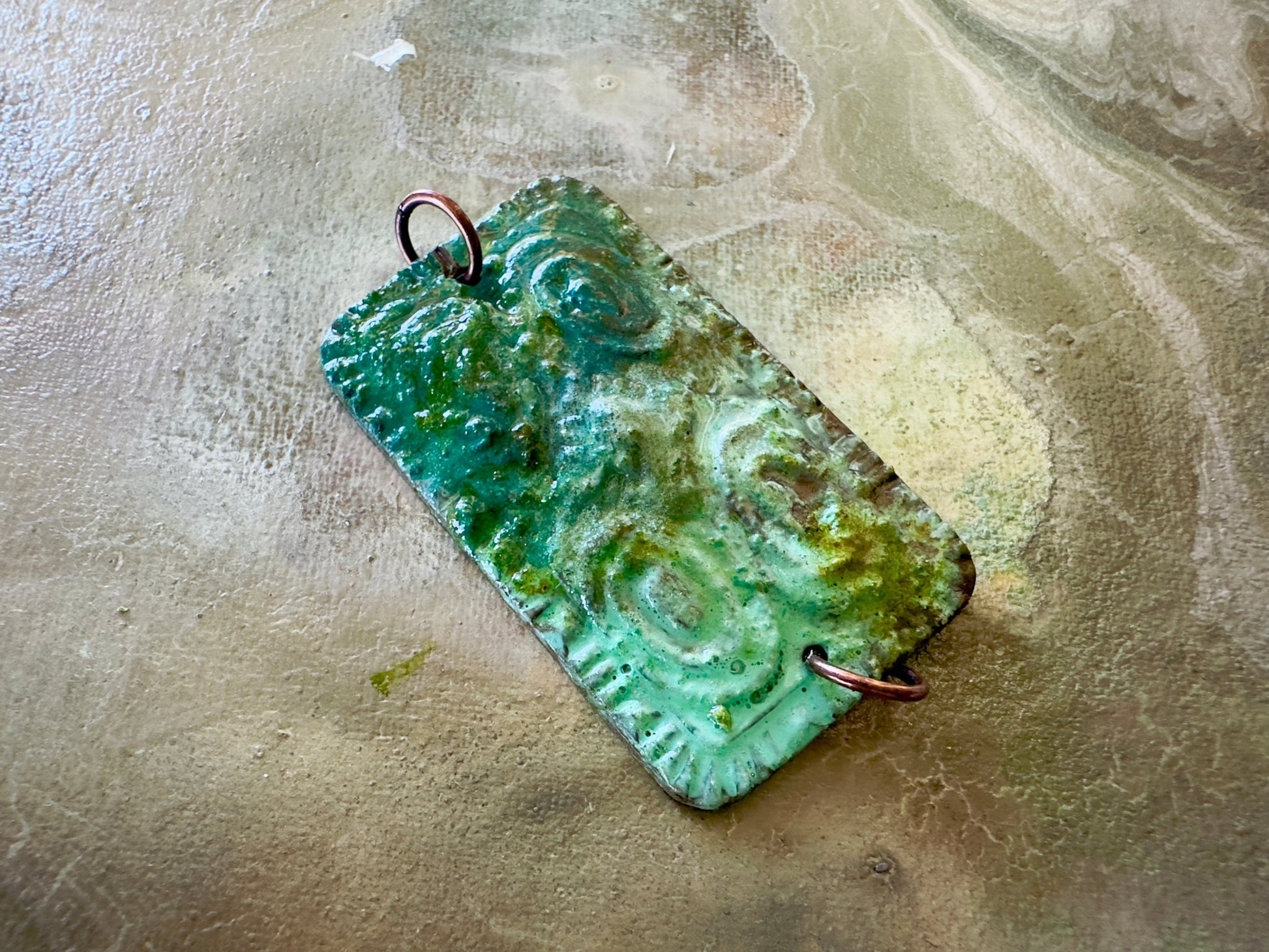 Hand Cold - Enameled Resin Deco Relic Pendant - Vintaj Idaho Design - 7/25/2025 - Vintaj Live Shop ID